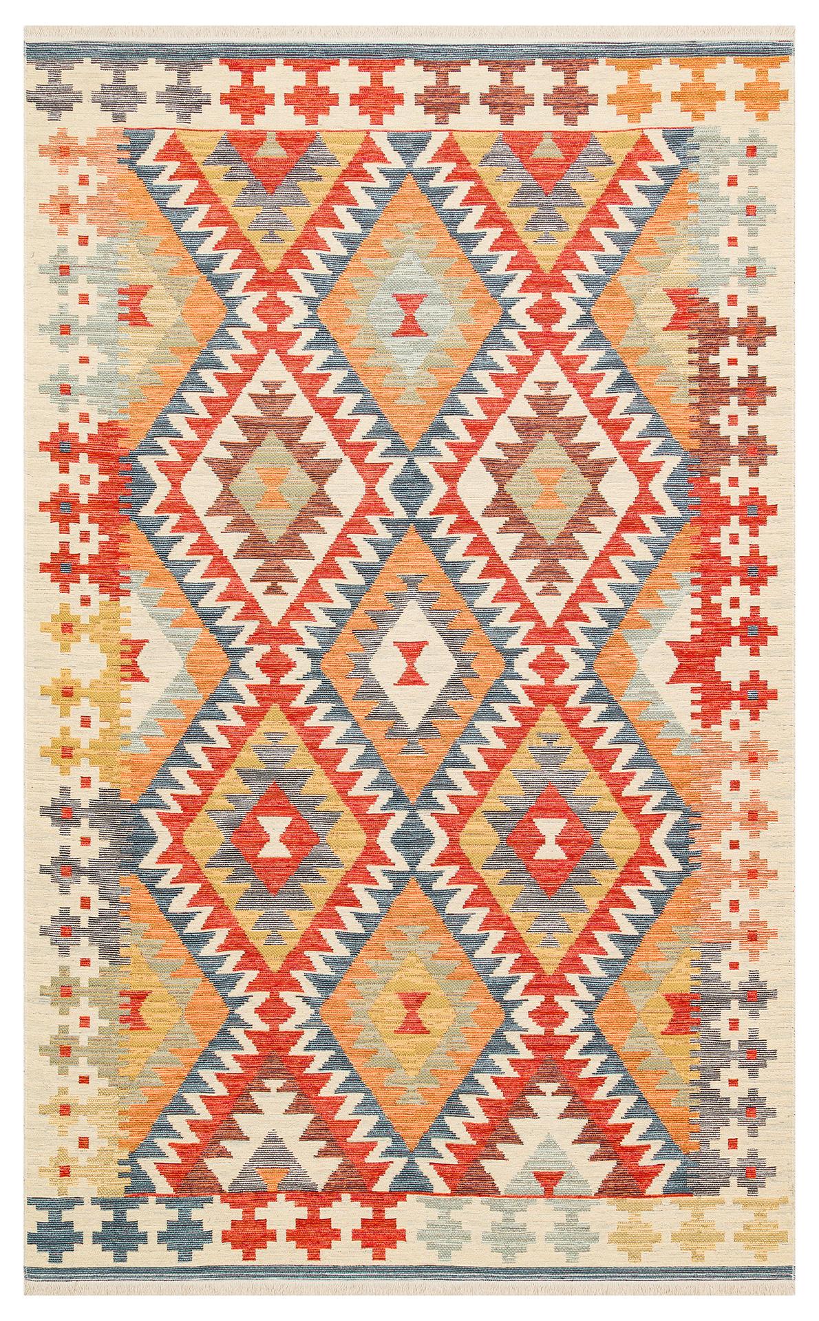 Nomad Yıkanabilir, Çift Taraflı Kullanıma Uygun Yumuşak Tuşeli Otantik Kilim  - 09