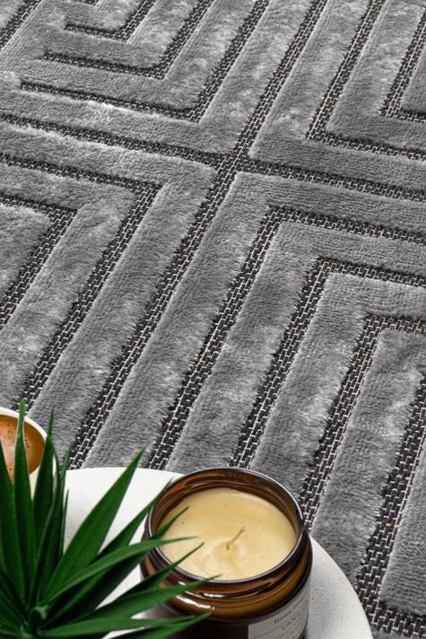 Pier İskandinav Desenli Modern Salon Halısı - PR 02 GREY