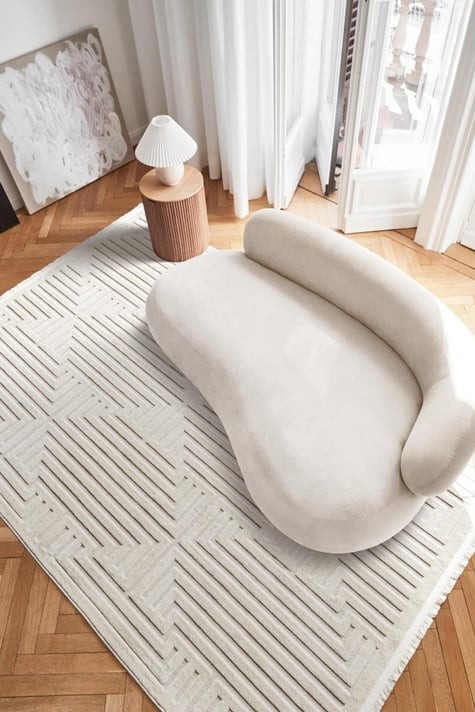 Pier İskandinav Desenli Modern Salon Halısı - PR 01 CREAM