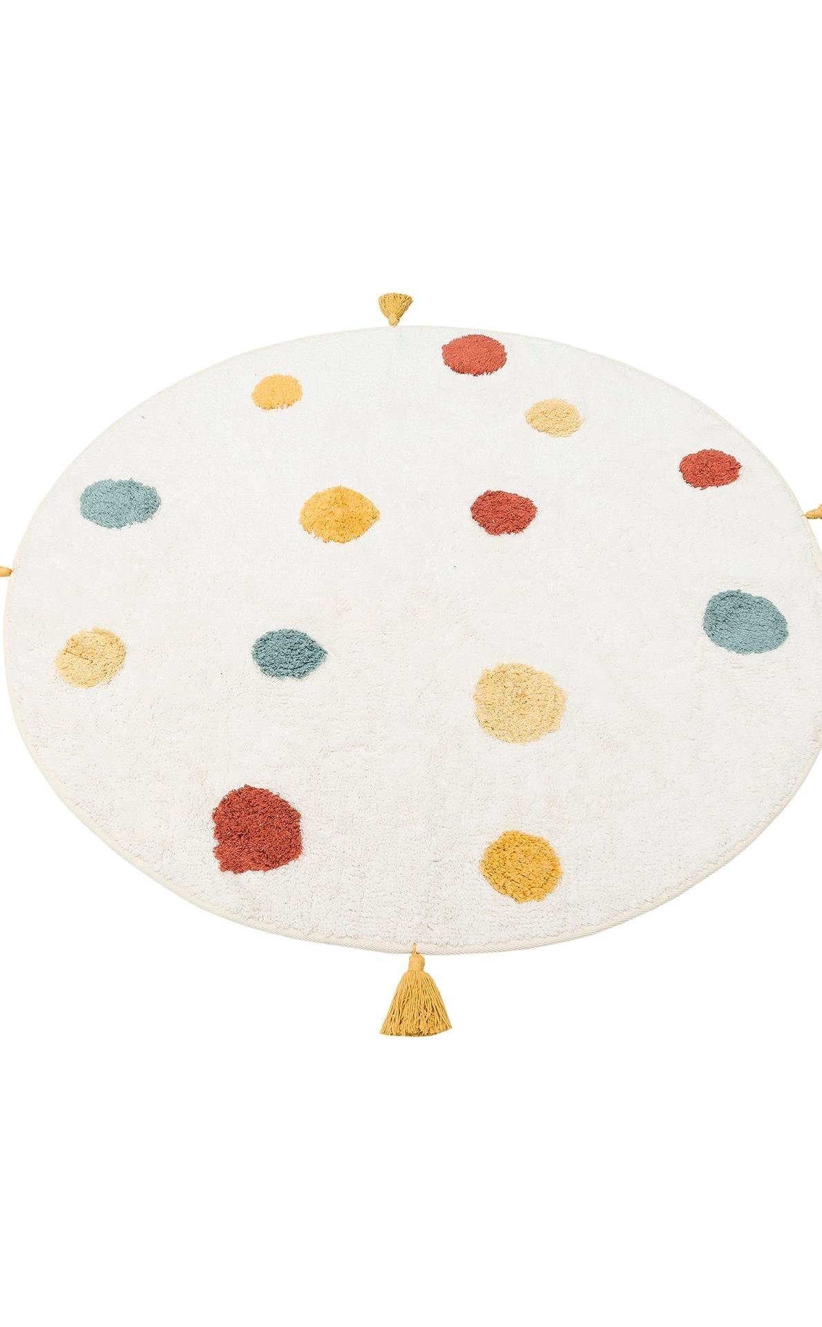 COTTON BOON Q Yıkanabilir Kaymaz Tabanlı Naturel Pamuk Bebek Halısı - MULTY 06