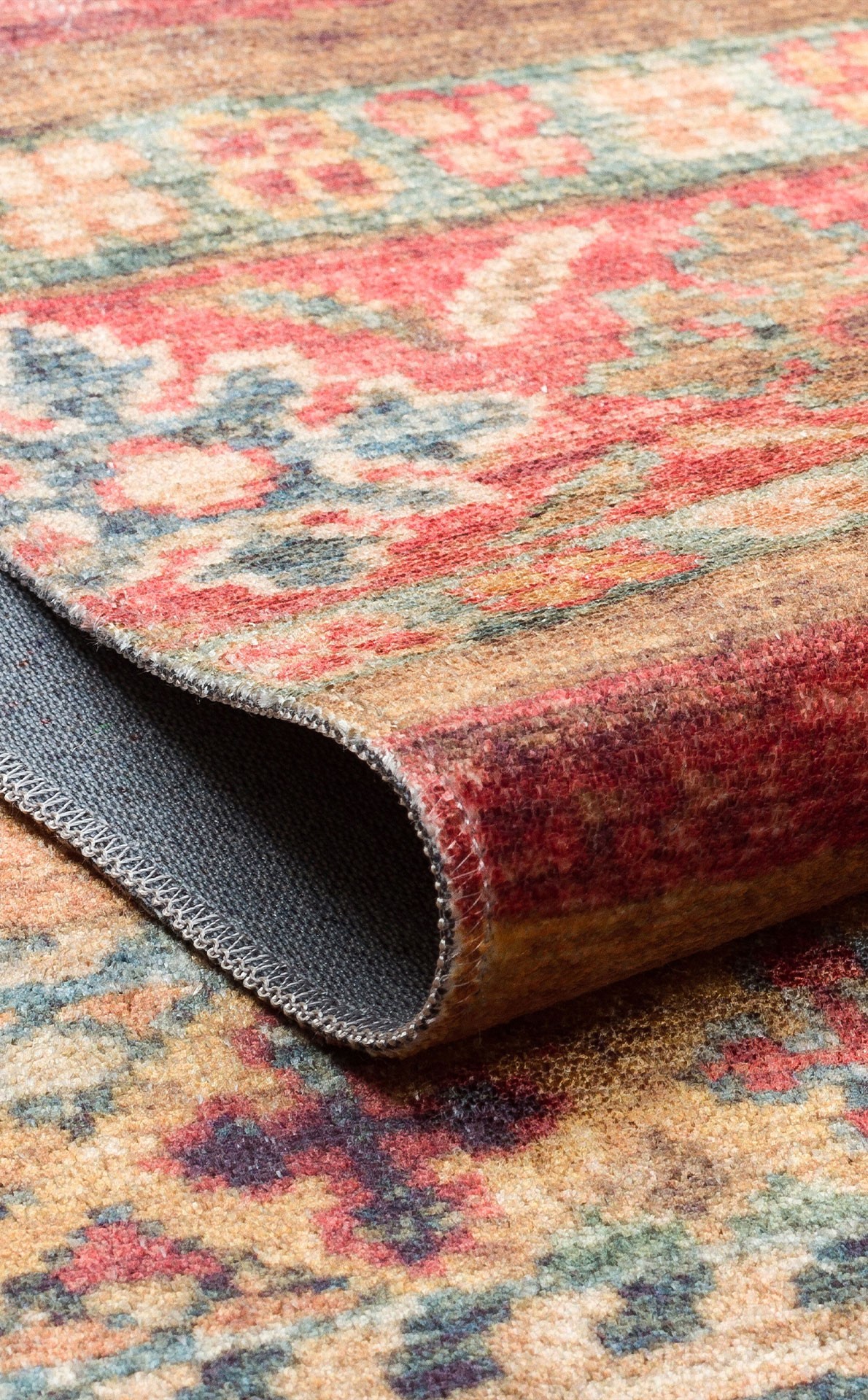 ANTIQUE  Kolay kullanımlı Kaymaz Karabağ ve Antik Desenlere Sahip Yıkanabilir Makine Halısı - ATK 05 MULTY