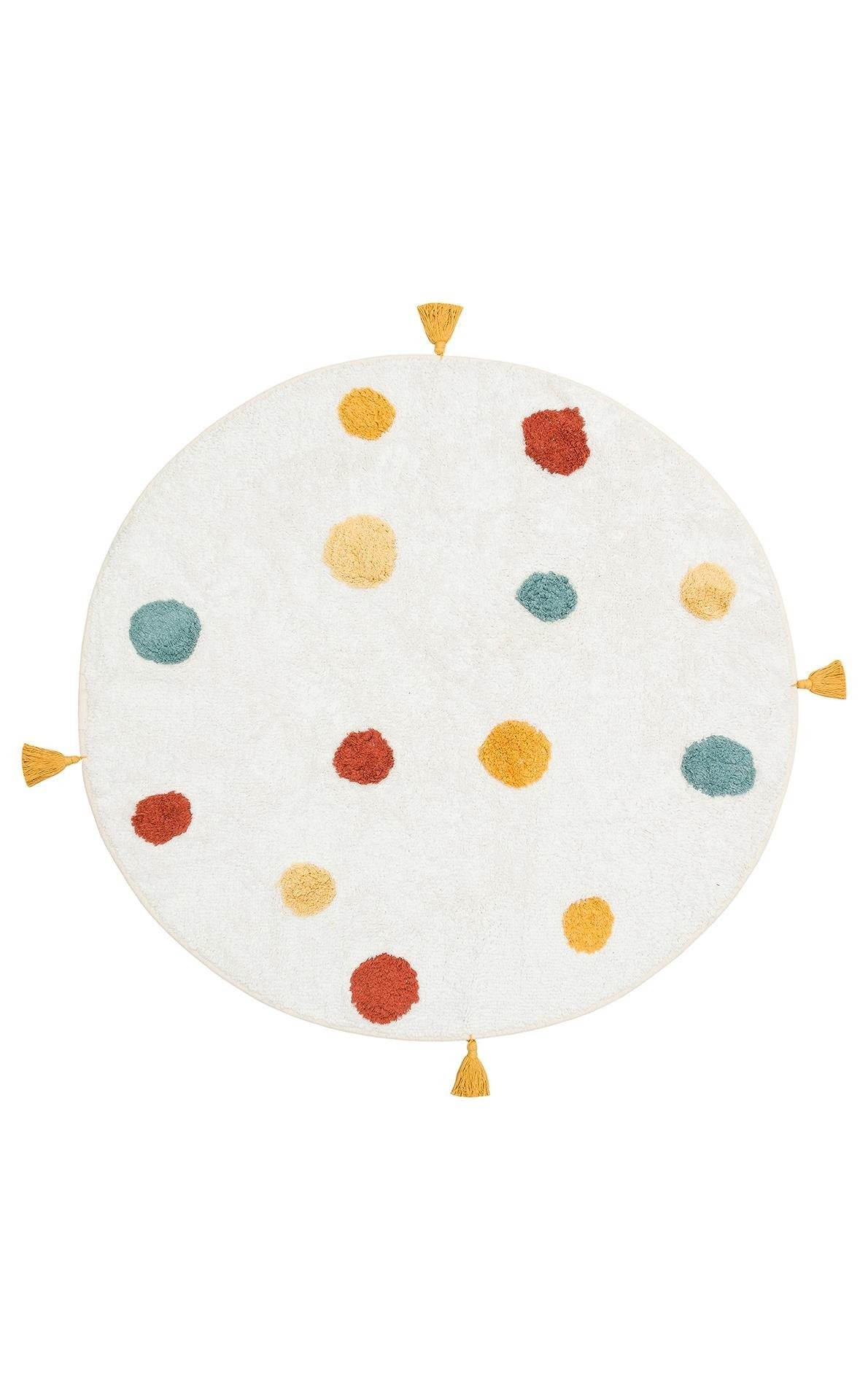 COTTON BOON Q Yıkanabilir Kaymaz Tabanlı Naturel Pamuk Bebek Halısı - MULTY 06