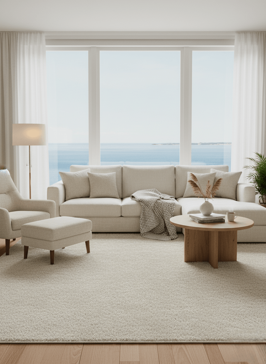 Yeni Sezon Comfort Yumuşak Tuşeli Makine Halısı - 01 White