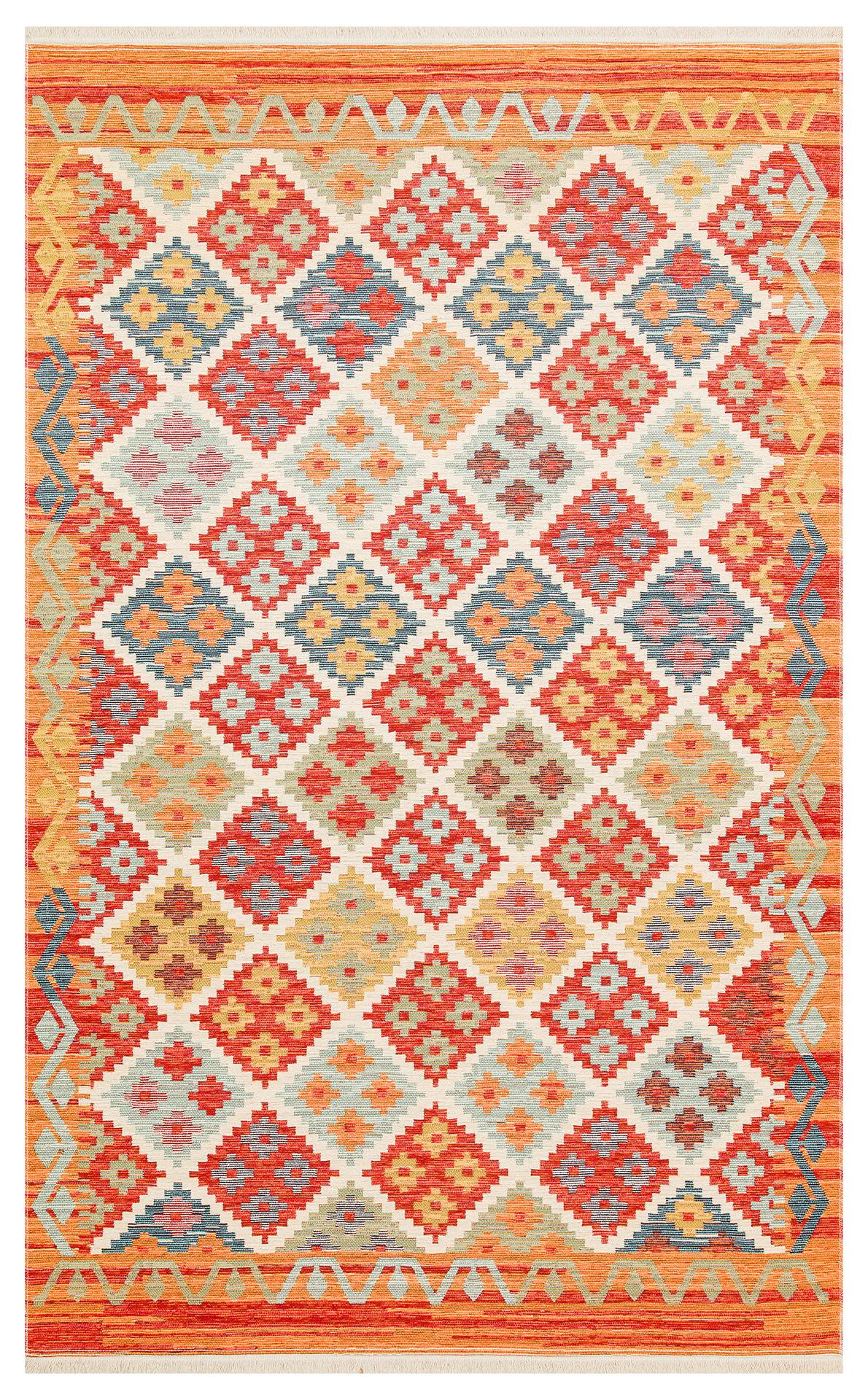 Nomad Yıkanabilir, Çift Taraflı Kullanıma Uygun Yumuşak Tuşeli Otantik Kilim  - 05
