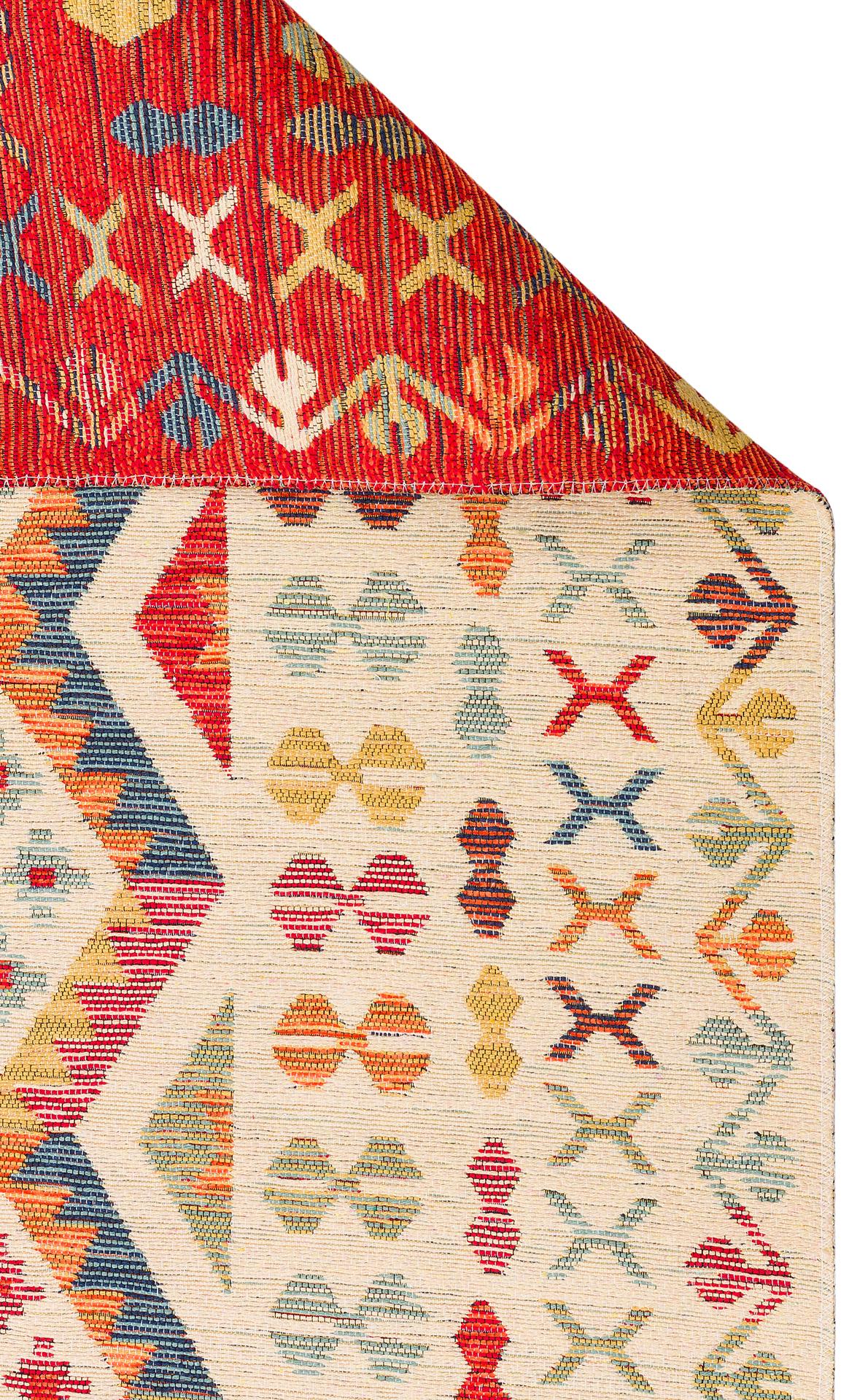 Nomad Yıkanabilir, Çift Taraflı Kullanıma Uygun Yumuşak Tuşeli Otantik Kilim  - 08
