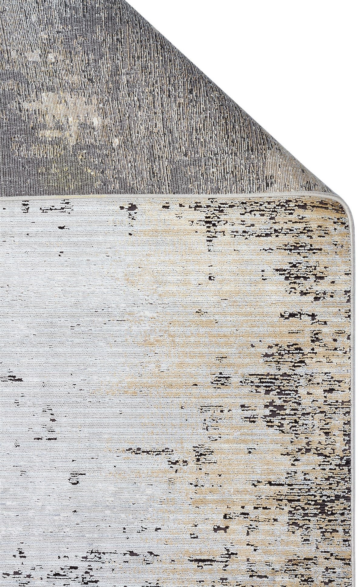 MAHAL Modern Vintage Desenli Yüksek Kalite Sık Dokuma Makine Halısı - MHL 12 GREY-GOLD