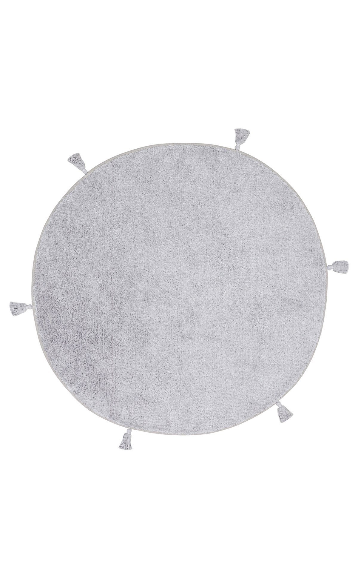 COTTON BOON Q Yıkanabilir Kaymaz Tabanlı Naturel Pamuk Bebek Halısı - grey