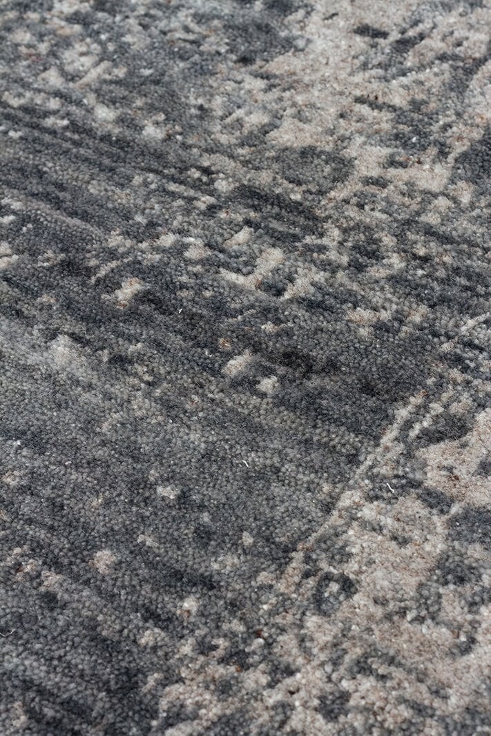 CALYPSA Hindistan'dan İthal El Dokuması Modern Desenlere Sahip Halı - CHARCOAL-D.GREY