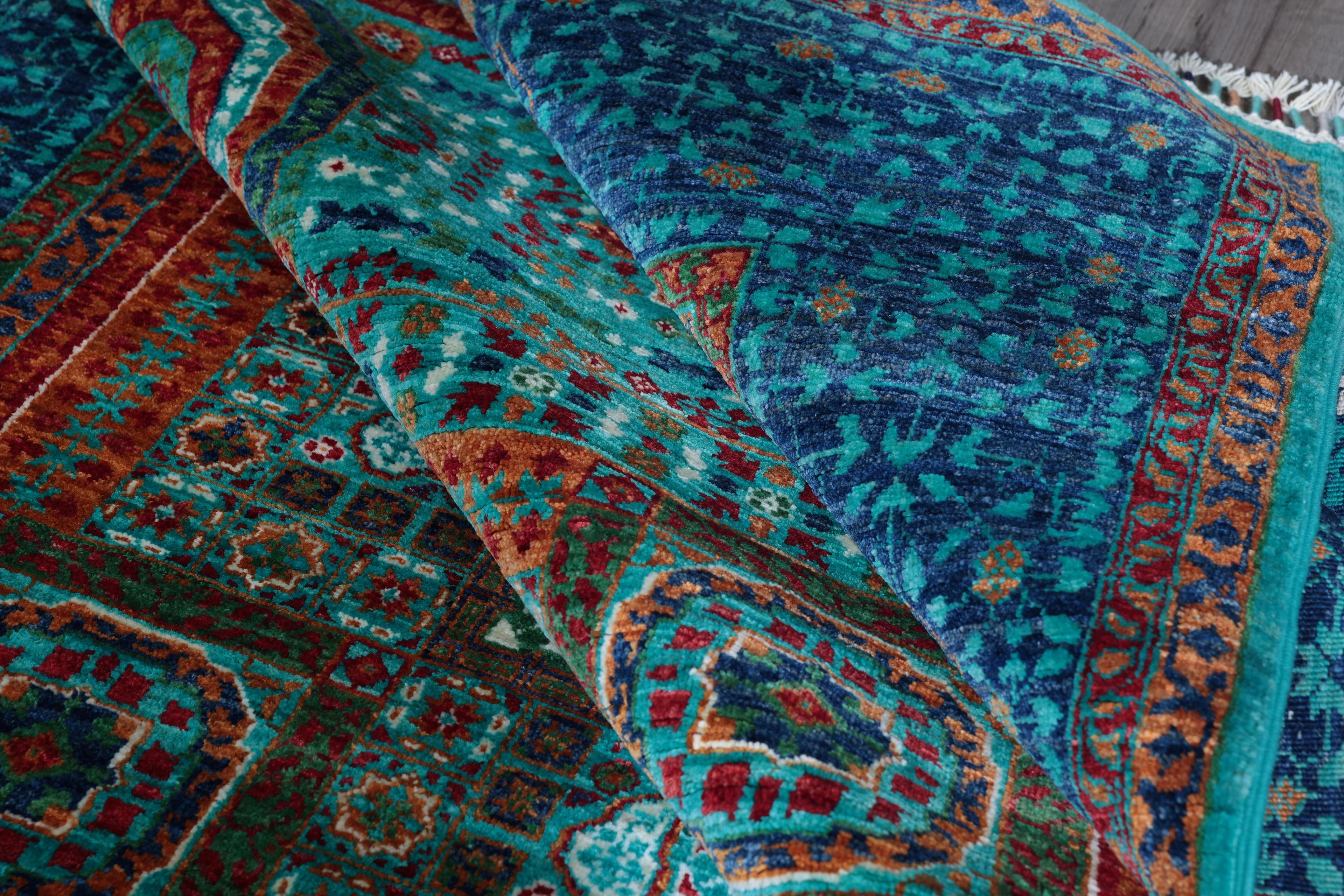 El Dokuması Memlük Halısı, Doğal Kuzu Yünü 45x45 Sıklığında, Kök Boyası 182x239 (4,34m2)