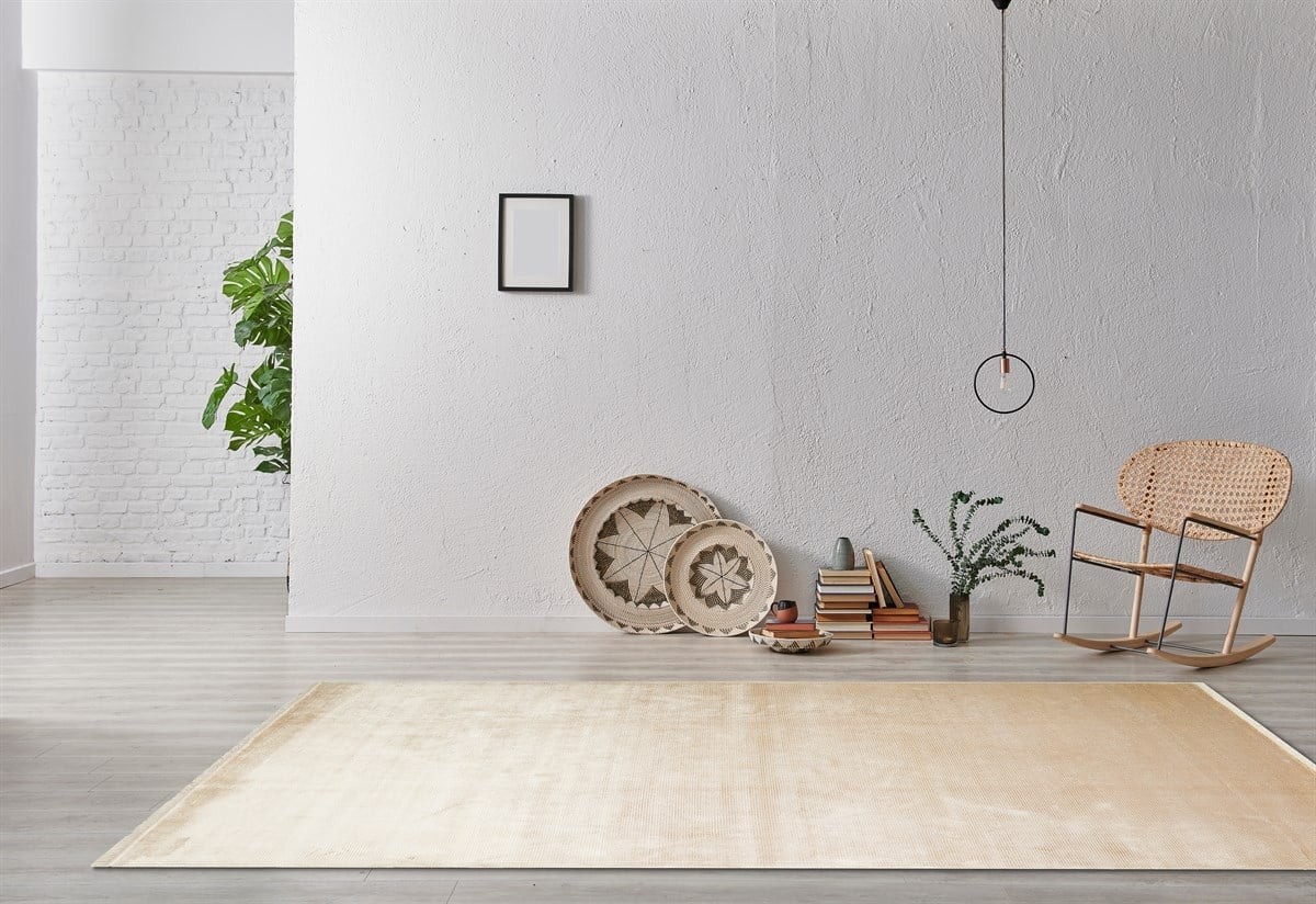 NAPOLI Sade Desenli Modern Sık Dokuma Makine Halısı - 01 BEIGE