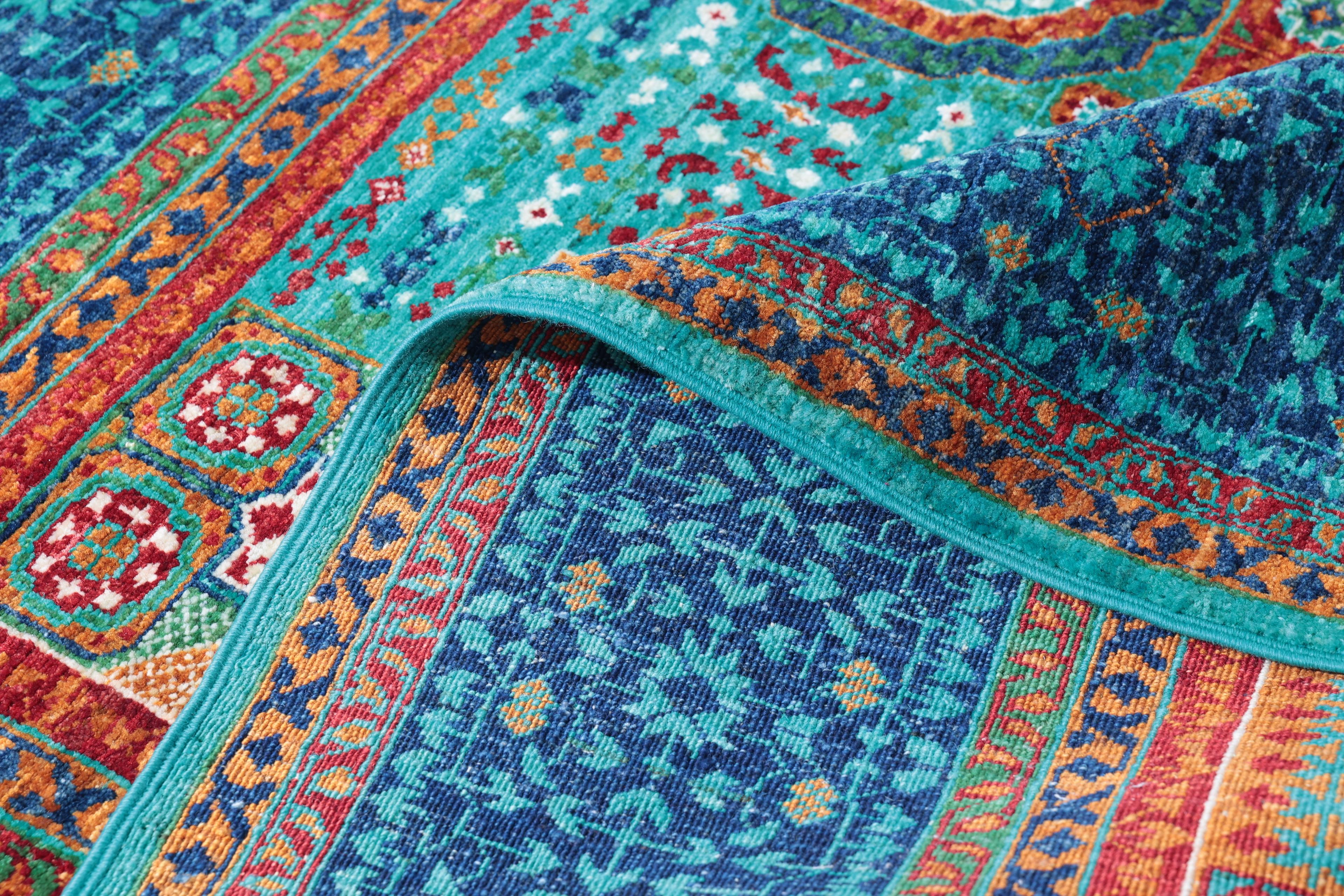 El Dokuması Memlük Halısı, Doğal Kuzu Yünü 45x45 Sıklığında, Kök Boyası 182x239 (4,34m2)