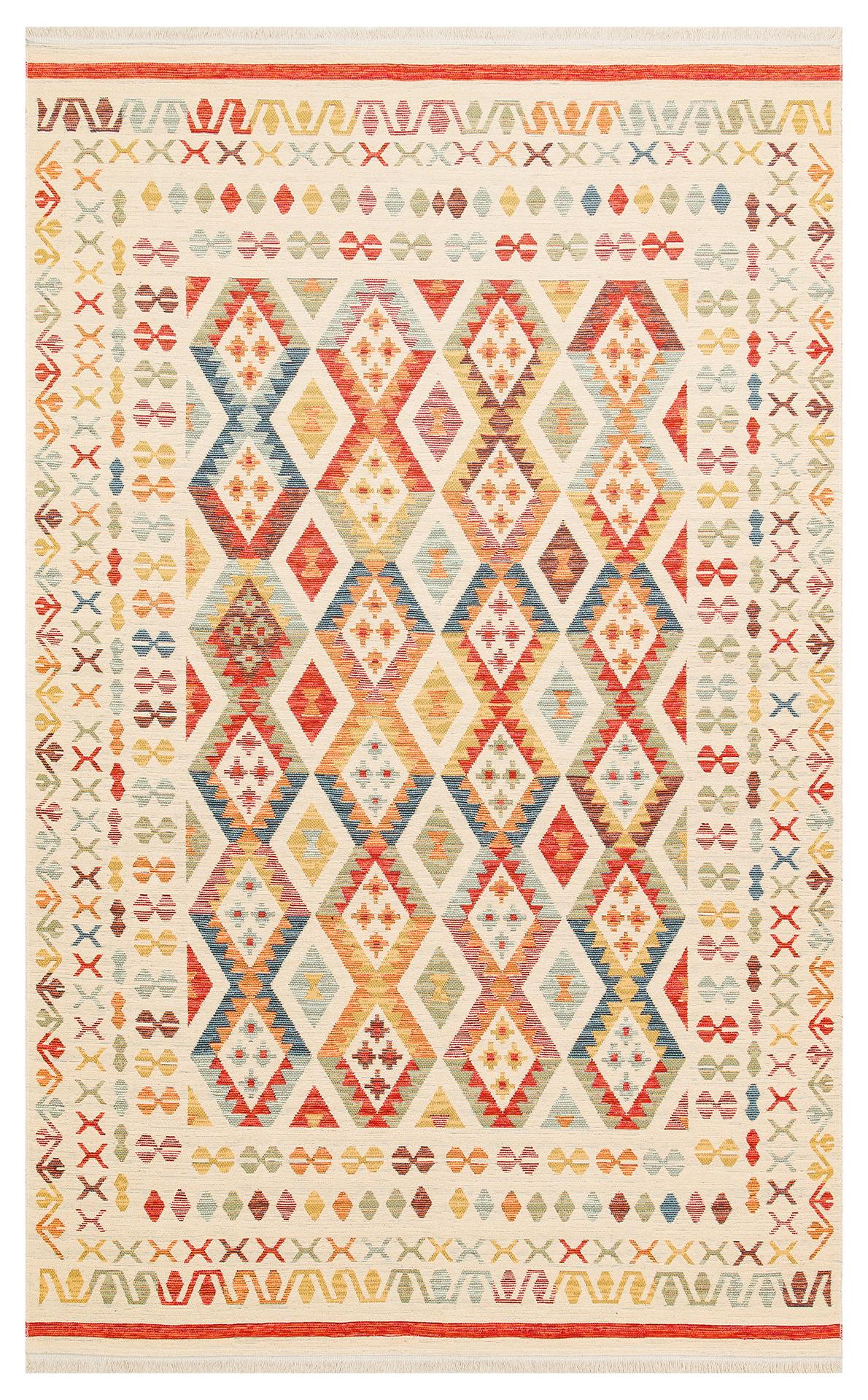 Nomad Yıkanabilir, Çift Taraflı Kullanıma Uygun Yumuşak Tuşeli Otantik Kilim  - 08