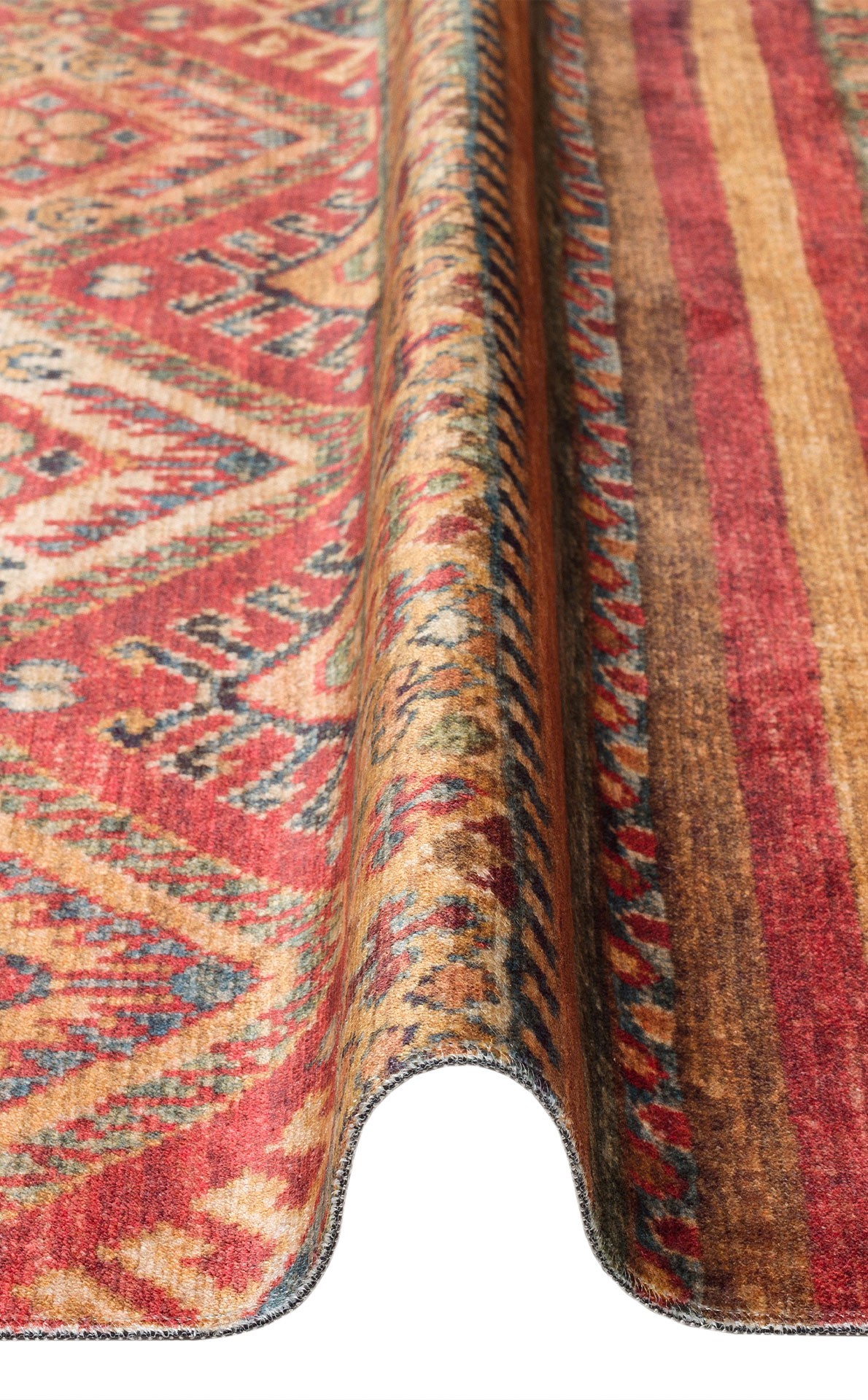 ANTIQUE  Kolay kullanımlı Kaymaz Karabağ ve Antik Desenlere Sahip Yıkanabilir Makine Halısı - ATK 05 MULTY