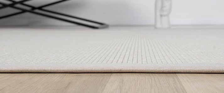Kumaş Bordürlü Nature Sisal Halı - El Yapımı, Evcil Hayvan Dostu, Modern Tasarım - Krem Bordür