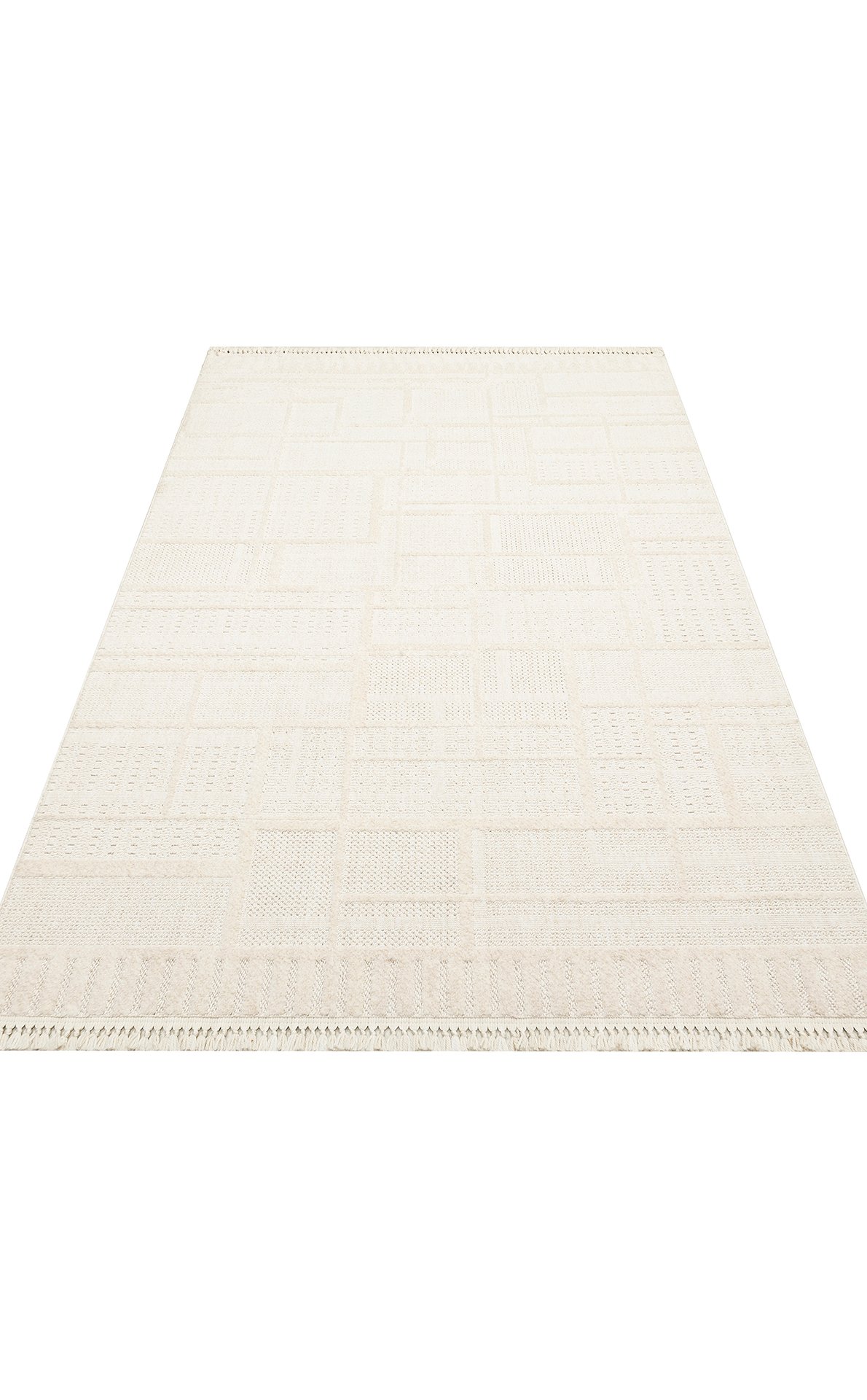JOY Hav Toz Vermeyen Yumuşak dokulu Modern Makine Halısı - JOY 03 WHITE