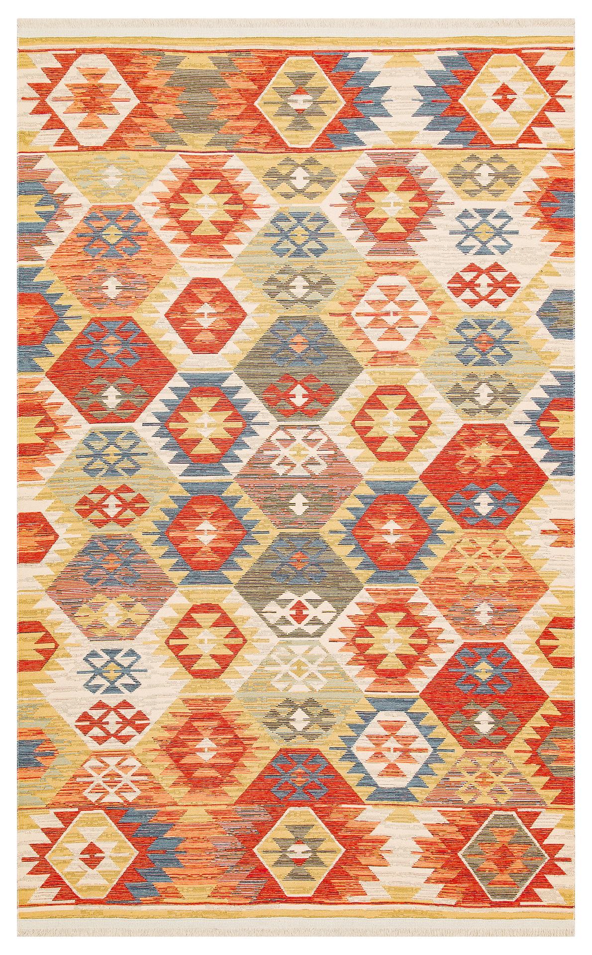 Nomad Yıkanabilir, Çift Taraflı Kullanıma Uygun Yumuşak Tuşeli Otantik Kilim 