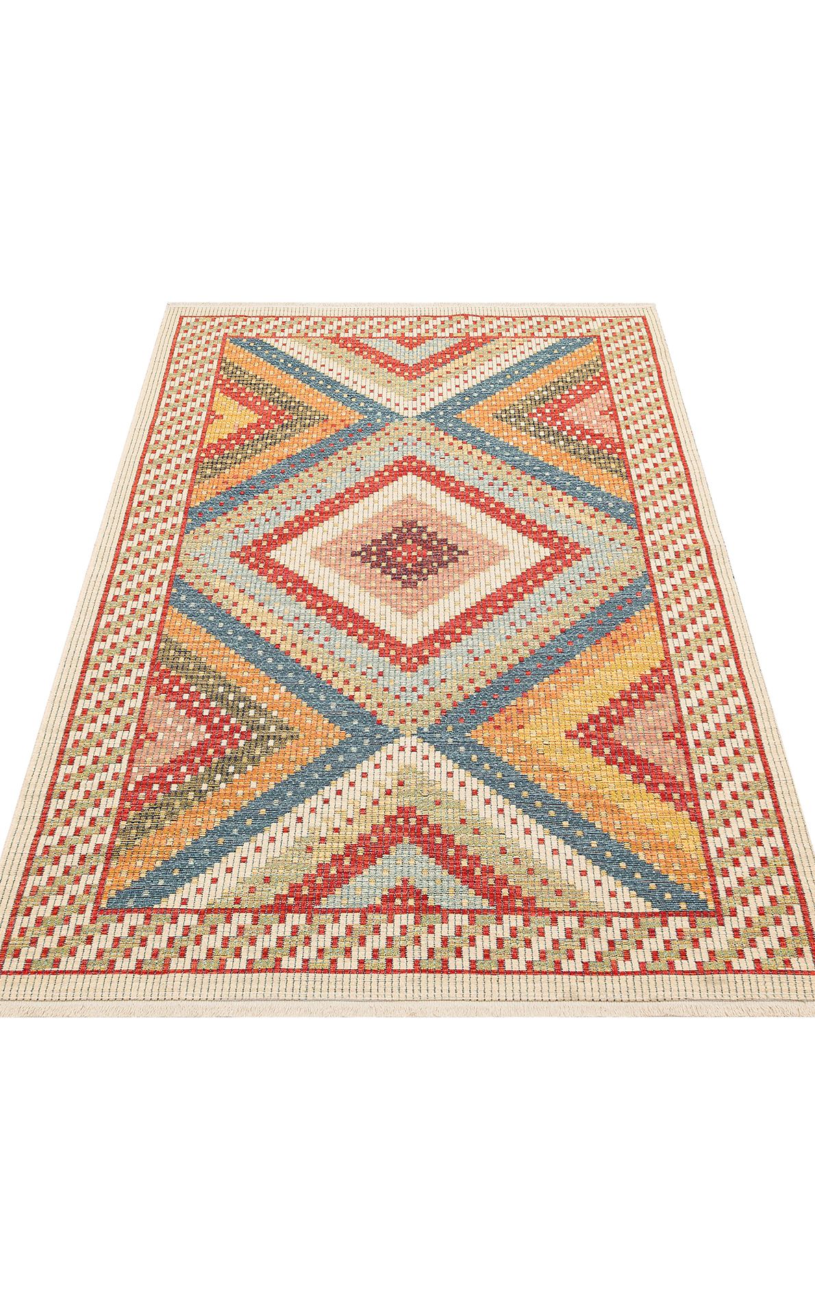 Nomad Yıkanabilir, Çift Taraflı Kullanıma Uygun Yumuşak Tuşeli Otantik Kilim  - 10