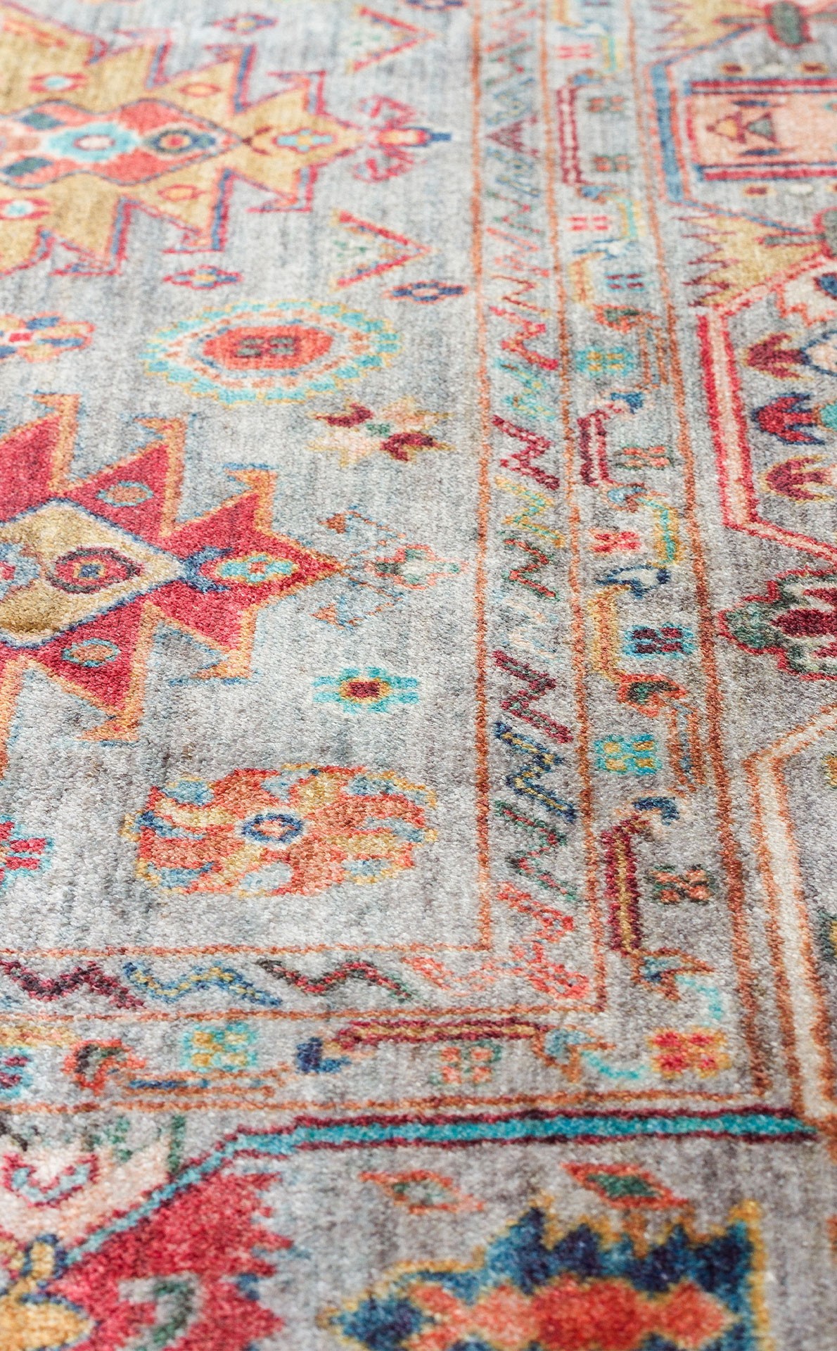 ANTIQUE  Kolay kullanımlı Kaymaz Karabağ ve Antik Desenlere Sahip Yıkanabilir Makine Halısı - ATK 06 AQUA
