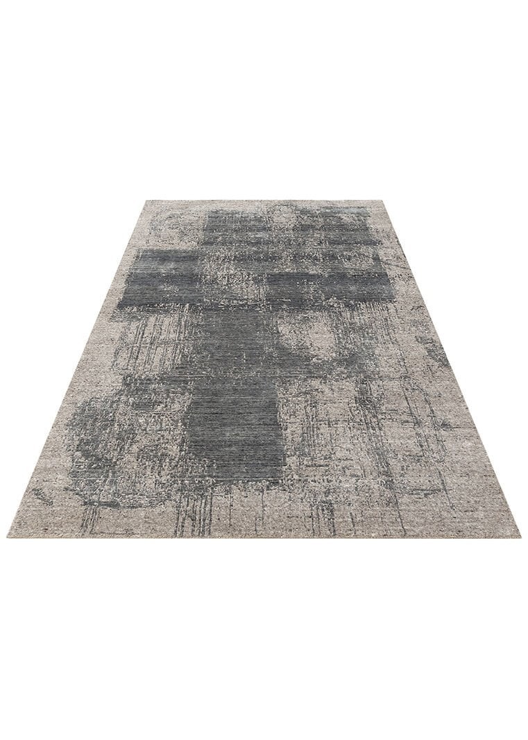 CALYPSA Hindistan'dan İthal El Dokuması Modern Desenlere Sahip Halı - CHARCOAL-D.GREY
