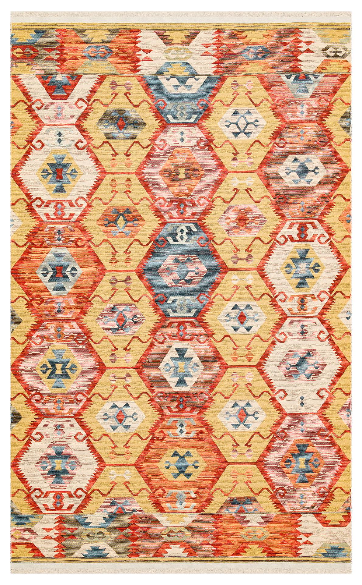 Nomad Yıkanabilir, Çift Taraflı Kullanıma Uygun Yumuşak Tuşeli Otantik Kilim  - 06