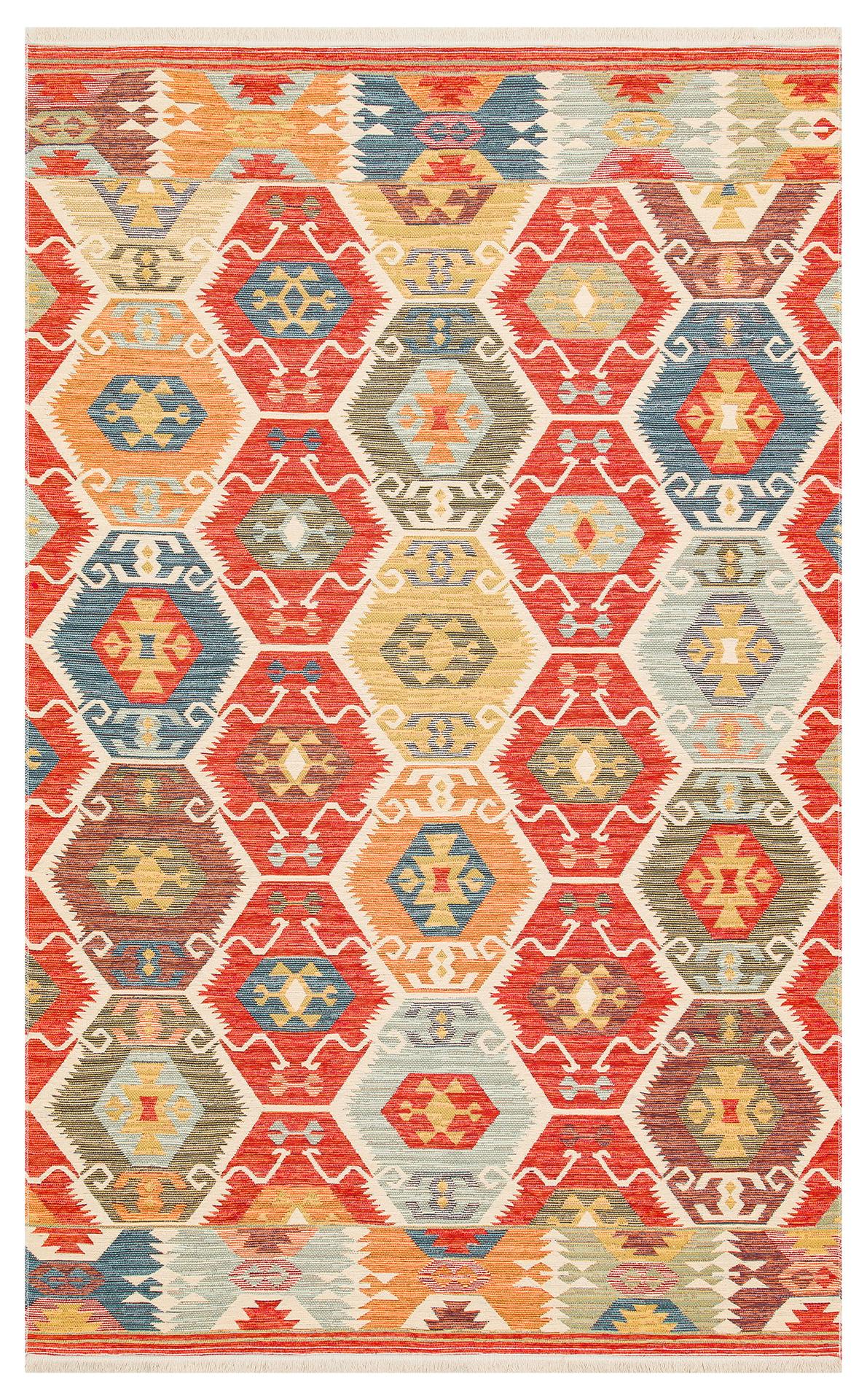 Nomad Yıkanabilir, Çift Taraflı Kullanıma Uygun Yumuşak Tuşeli Otantik Kilim  - 06