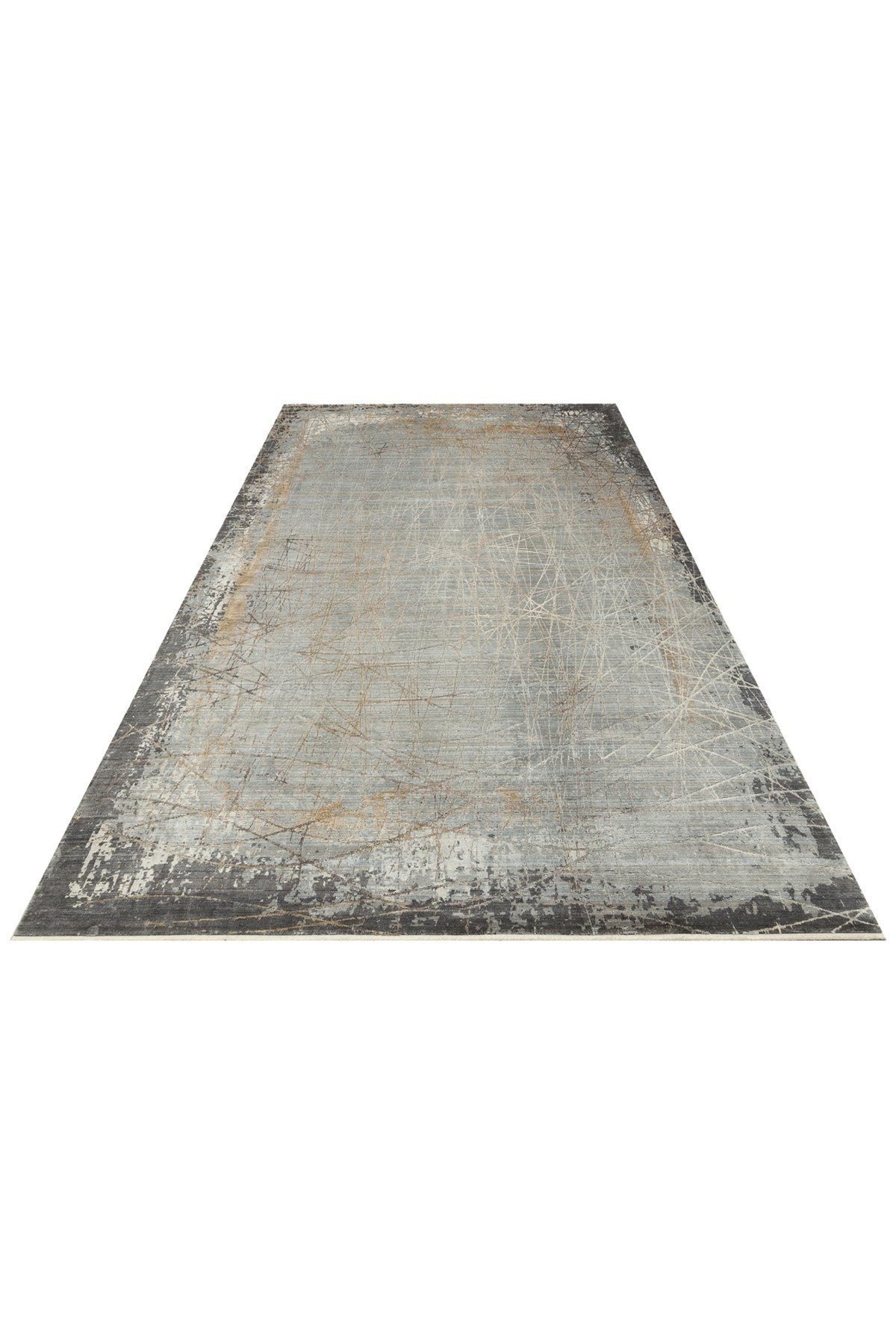MAHAL Modern Vintage Desenli Yüksek Kalite Sık Dokuma Makine Halısı - MHL 09 GREY-GOLD