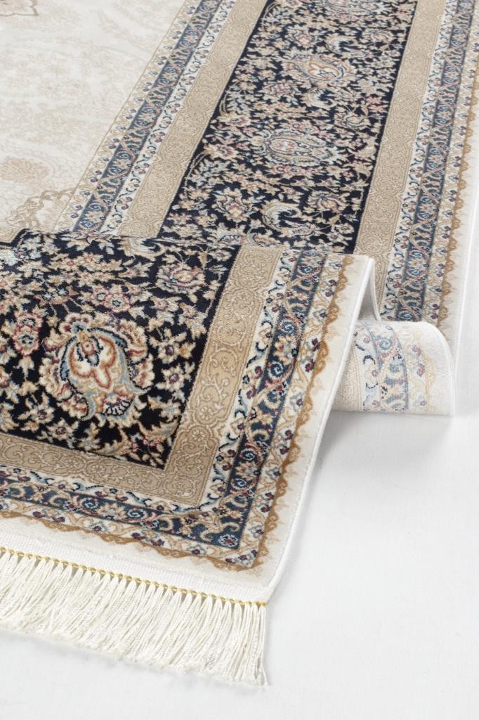Apex Vendome Palace Doğal Viskon ve Bambu Halı - 5471 LACİVERT KREM