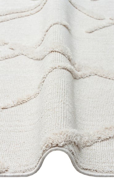 TERAZZO Hav Toz Vermez Yumuşak Dokulu Etnik Örgü Desenlere Sahip Modern İskindinav Halı - 03 White