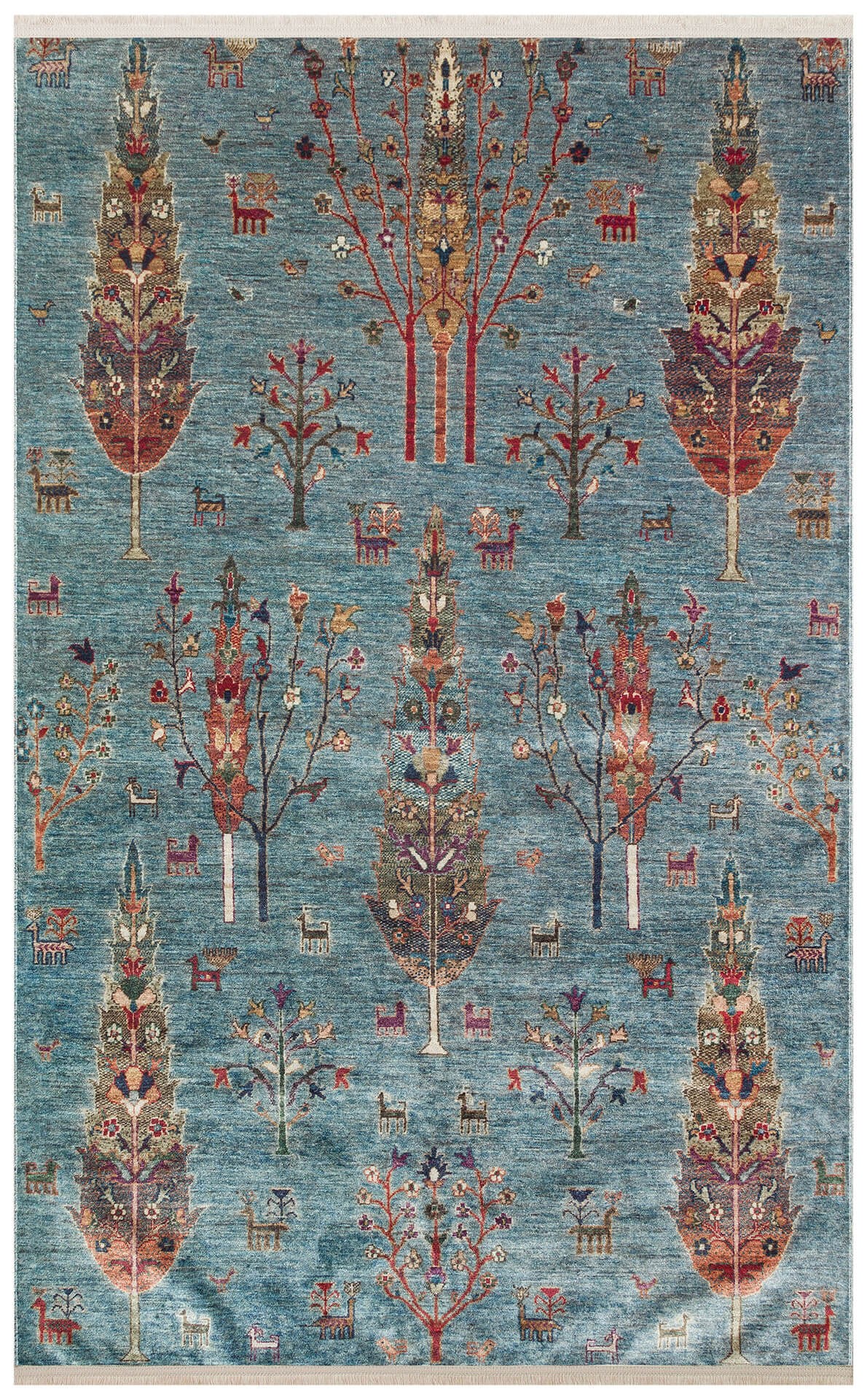 ANTIQUE  Kolay kullanımlı Kaymaz Karabağ ve Antik Desenlere Sahip Yıkanabilir Makine Halısı - ATK 09 AQUA