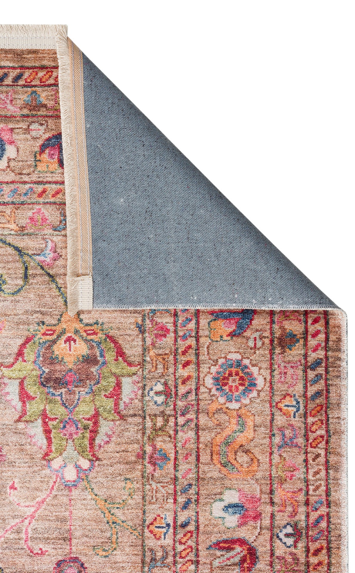 ANTIQUE  Kolay kullanımlı Kaymaz Karabağ ve Antik Desenlere Sahip Yıkanabilir Makine Halısı - ATK 08 BEİGE