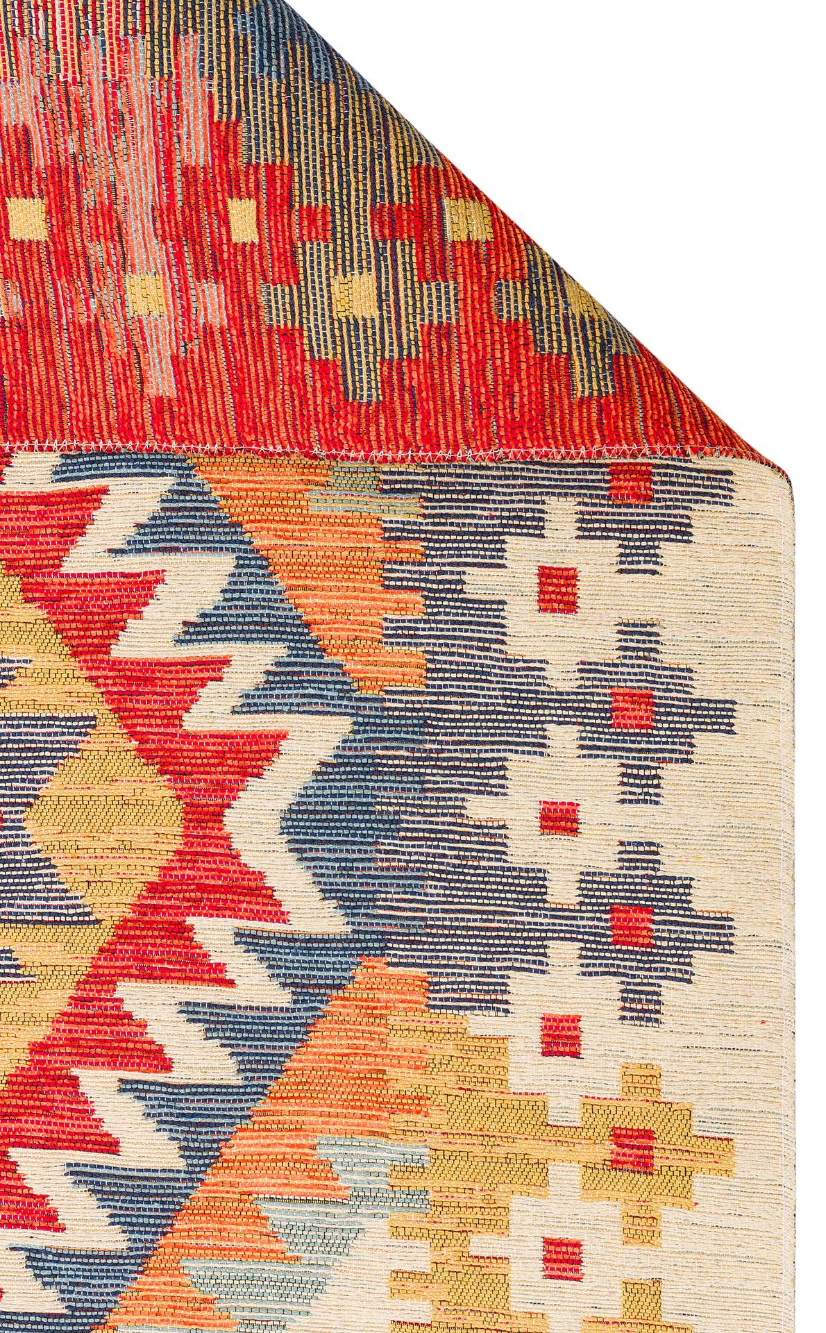 Nomad Yıkanabilir, Çift Taraflı Kullanıma Uygun Yumuşak Tuşeli Otantik Kilim  - 09