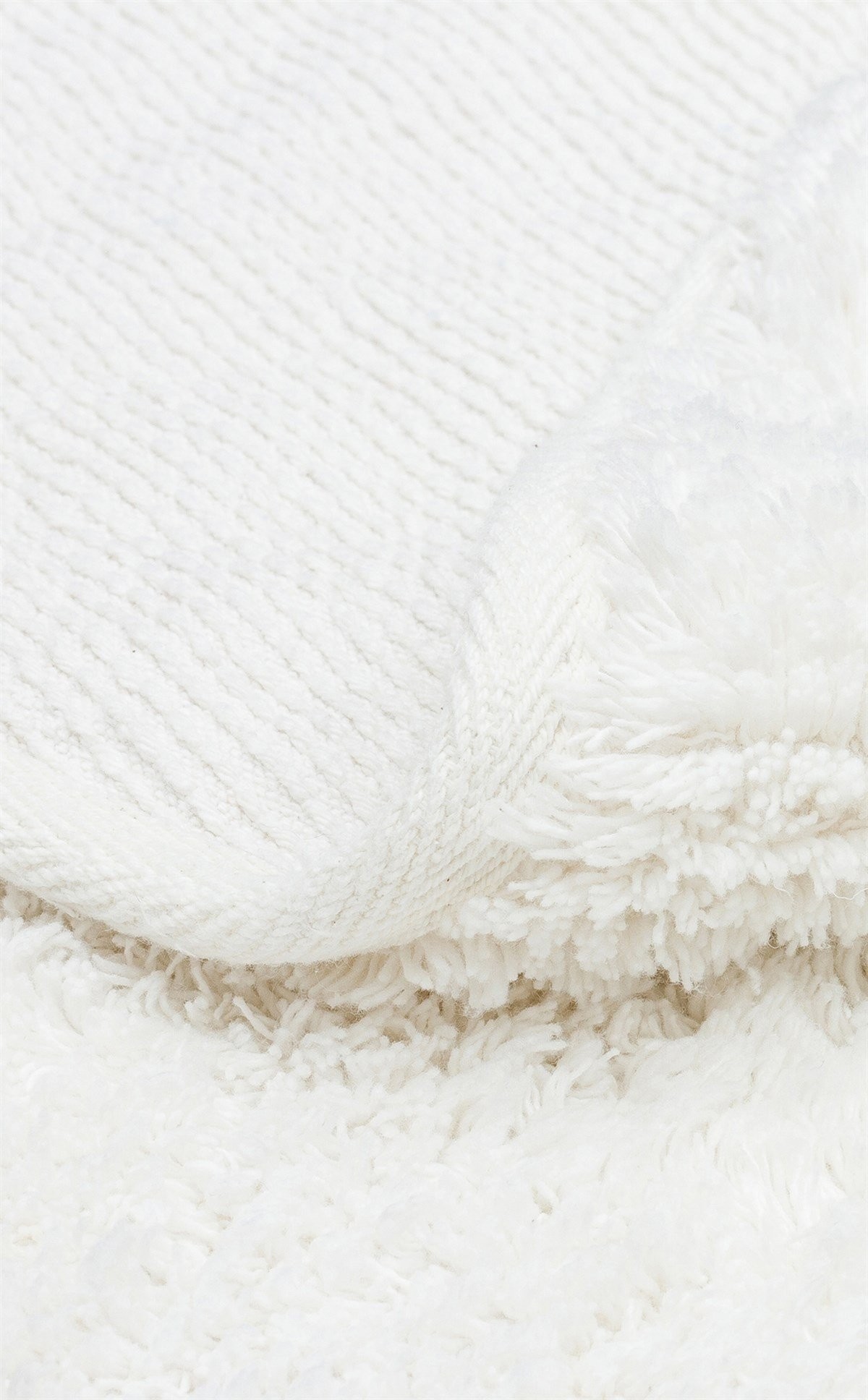 COTTON BOON Q Yıkanabilir Kaymaz Tabanlı Naturel Pamuk Bebek Halısı - White