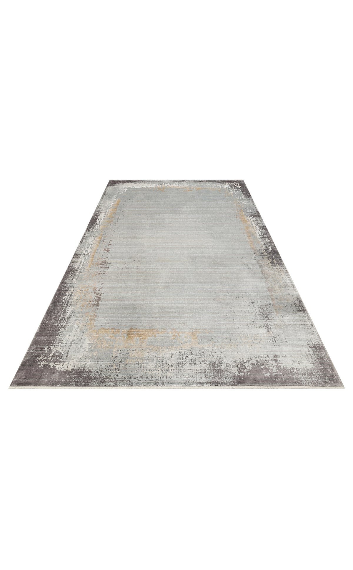MAHAL Modern Vintage Desenli Yüksek Kalite Sık Dokuma Makine Halısı - MHL 11 GREY-GOLD