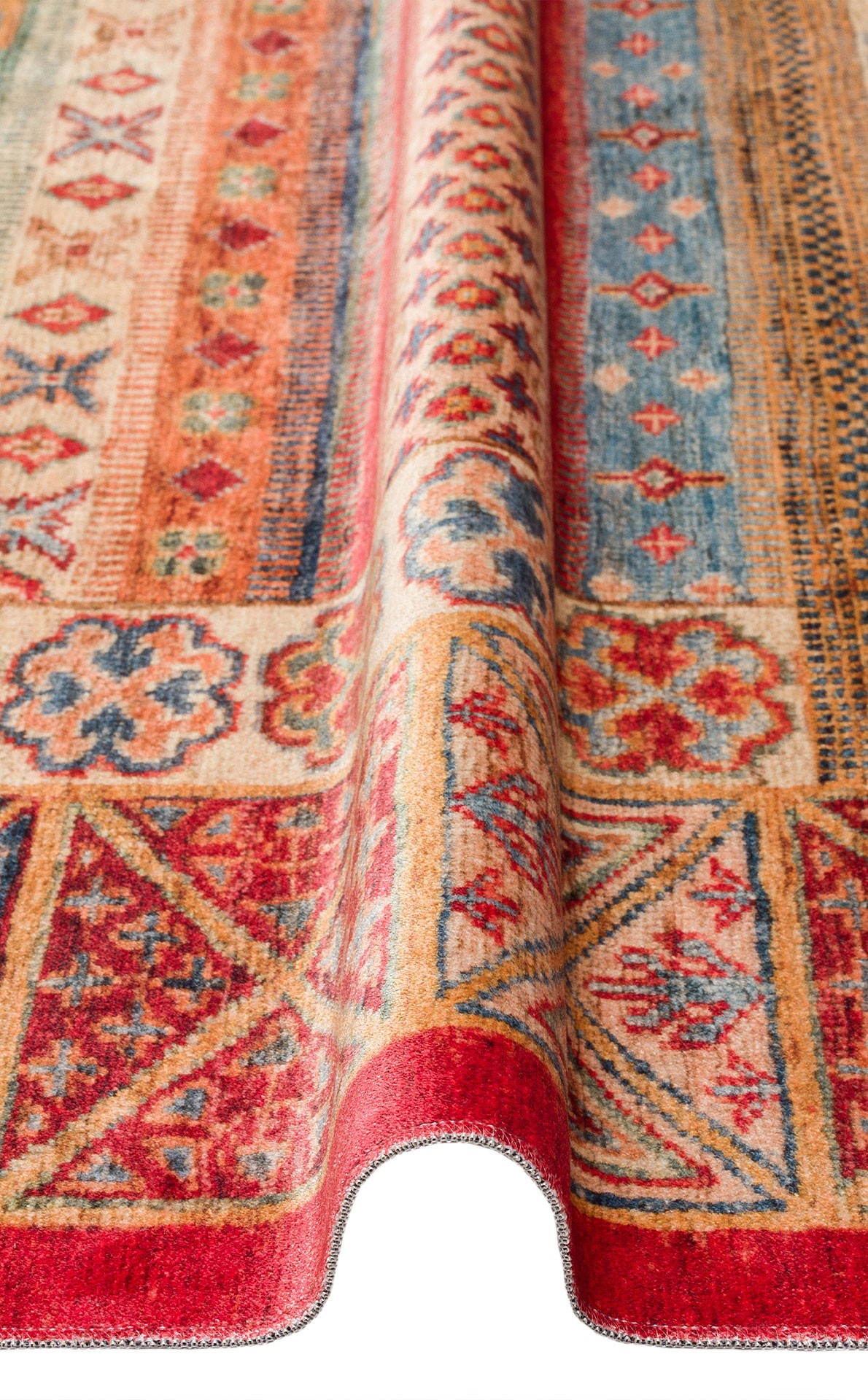 ANTIQUE  Kolay kullanımlı Kaymaz Karabağ ve Antik Desenlere Sahip Yıkanabilir Makine Halısı - ATK 04 MULTY