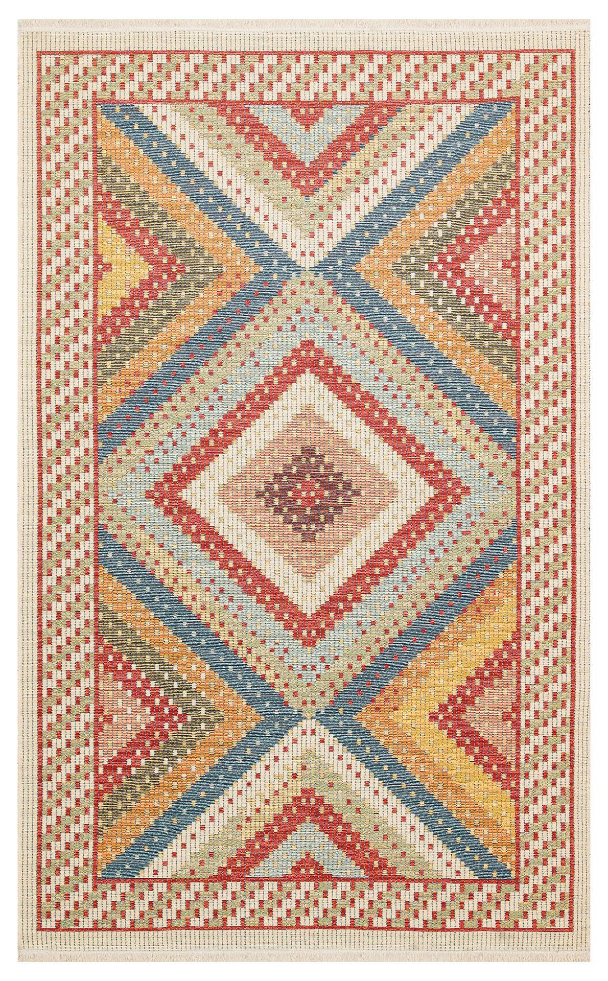 Nomad Yıkanabilir, Çift Taraflı Kullanıma Uygun Yumuşak Tuşeli Otantik Kilim  - 10