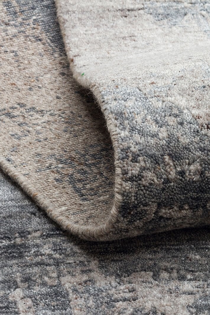 CALYPSA Hindistan'dan İthal El Dokuması Modern Desenlere Sahip Halı - CHARCOAL-D.GREY