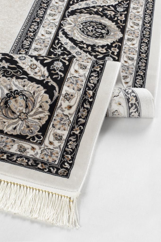Apex Vendome Palace Doğal Viskon ve Bambu Halı - 5431 SİYAH KREM