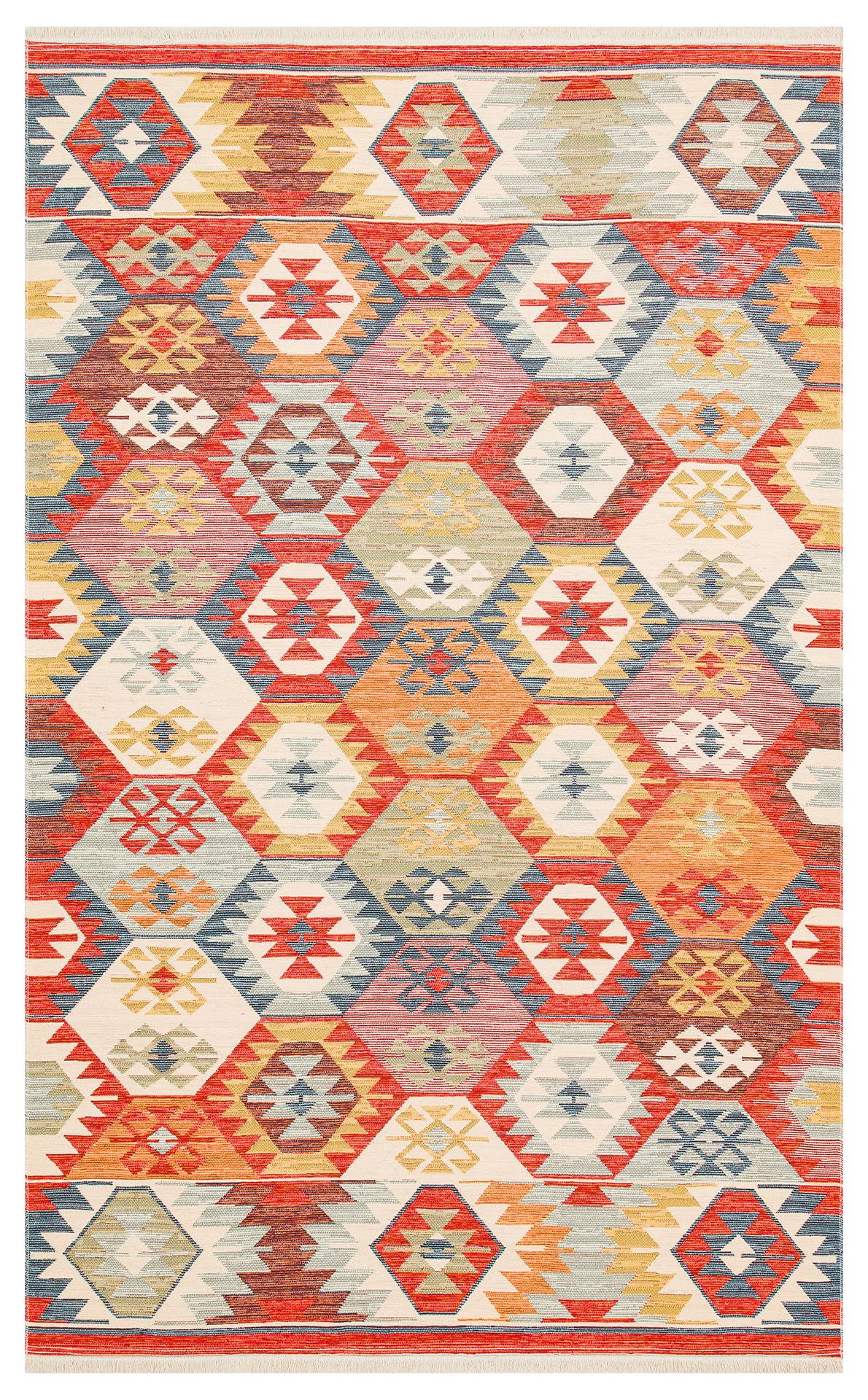 Nomad Yıkanabilir, Çift Taraflı Kullanıma Uygun Yumuşak Tuşeli Otantik Kilim  - 01