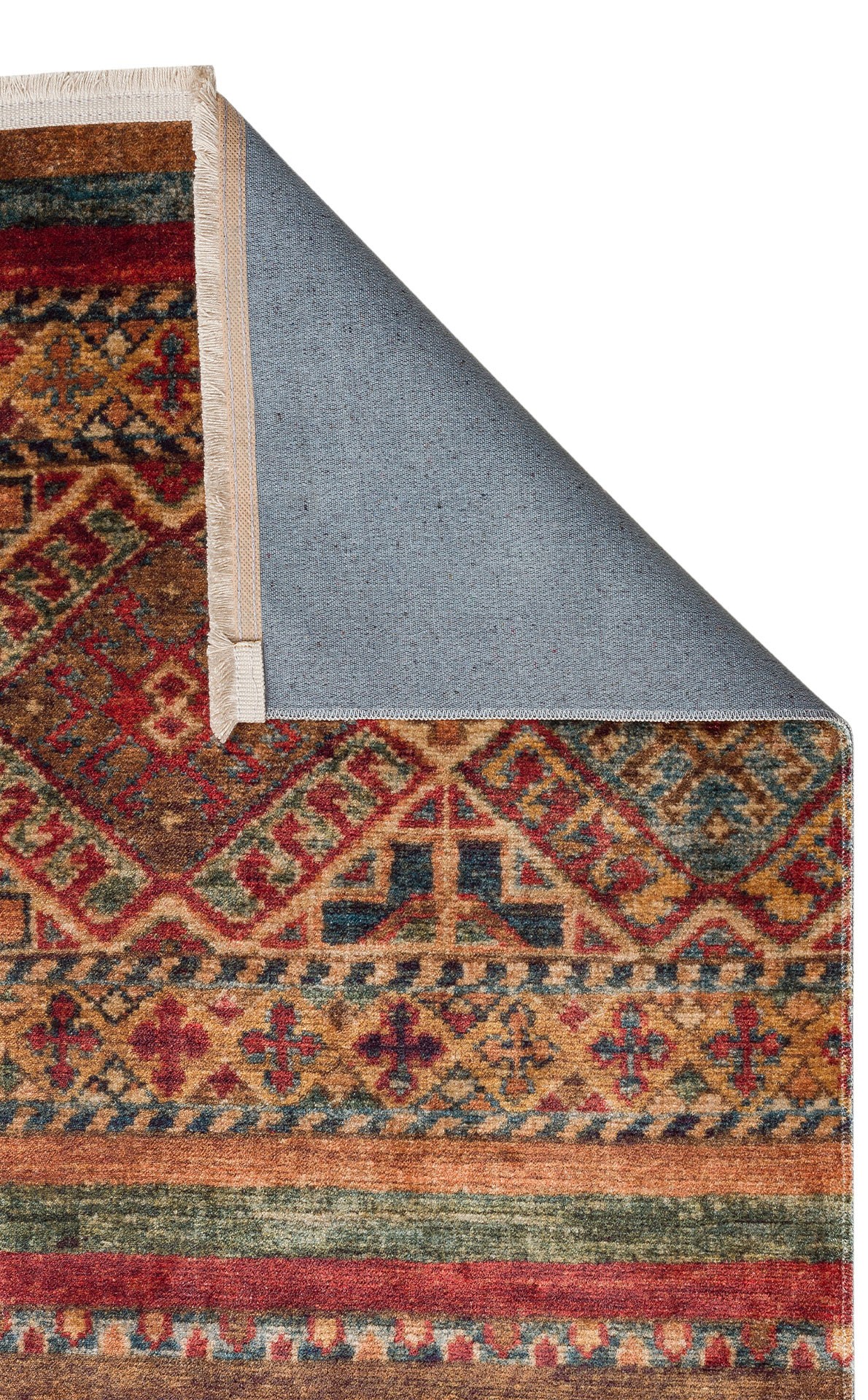 ANTIQUE  Kolay kullanımlı Kaymaz Karabağ ve Antik Desenlere Sahip Yıkanabilir Makine Halısı - ATK 05 MULTY
