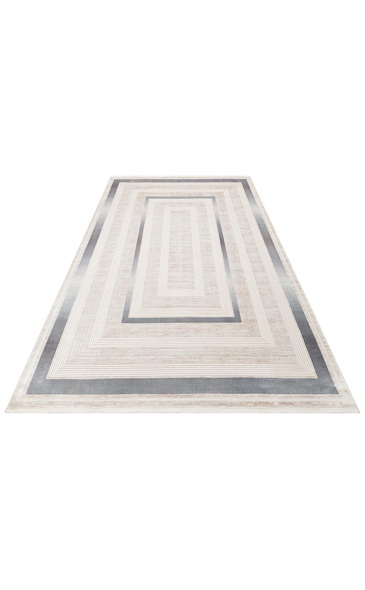MAHAL Modern Vintage Desenli Yüksek Kalite Sık Dokuma Makine Halısı - MHL 13 CREAM-BLUE