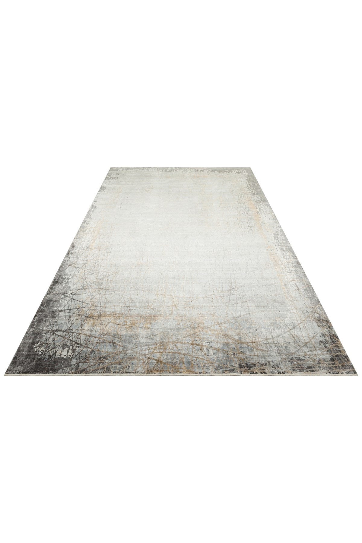 MAHAL Modern Vintage Desenli Yüksek Kalite Sık Dokuma Makine Halısı - MHL 09 GREY-GOLD