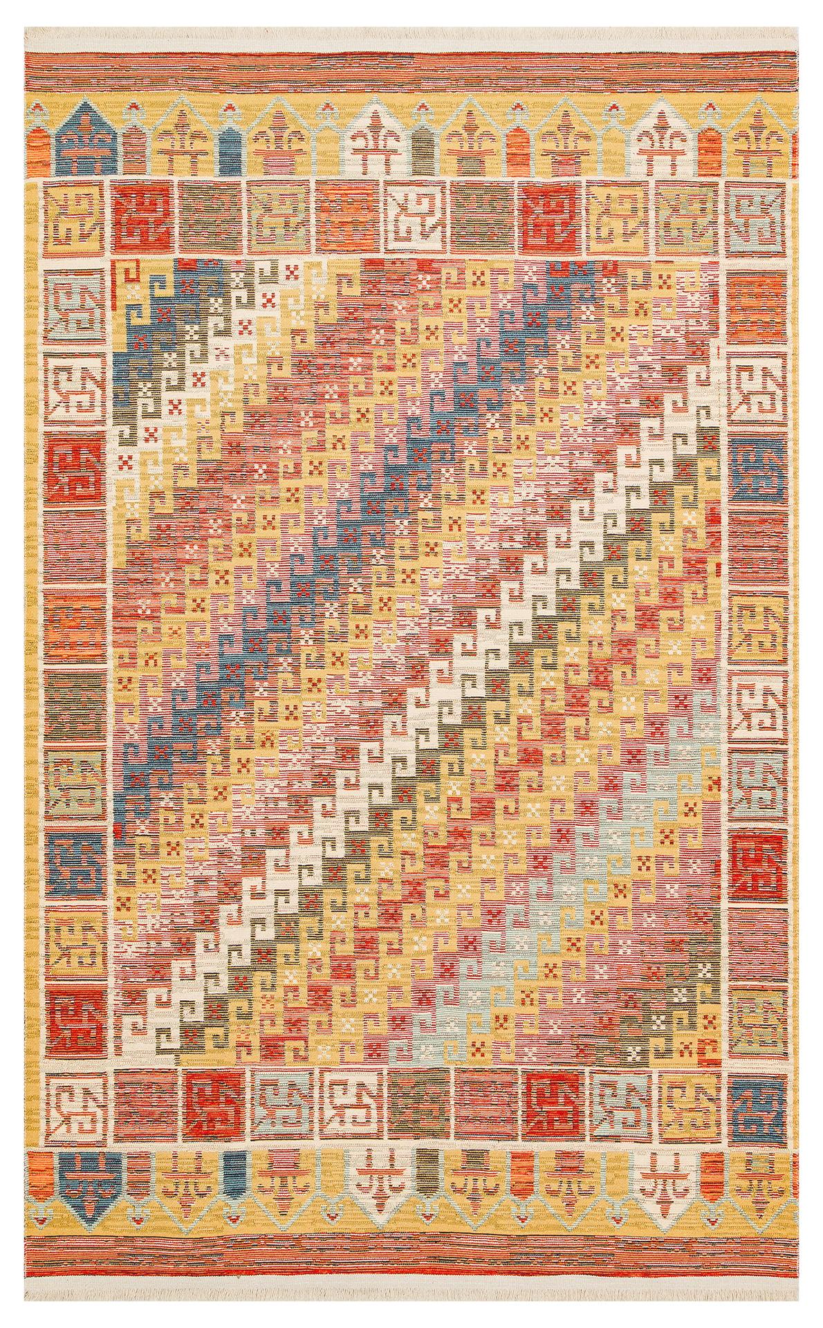 Nomad Yıkanabilir, Çift Taraflı Kullanıma Uygun Yumuşak Tuşeli Otantik Kilim  - 11