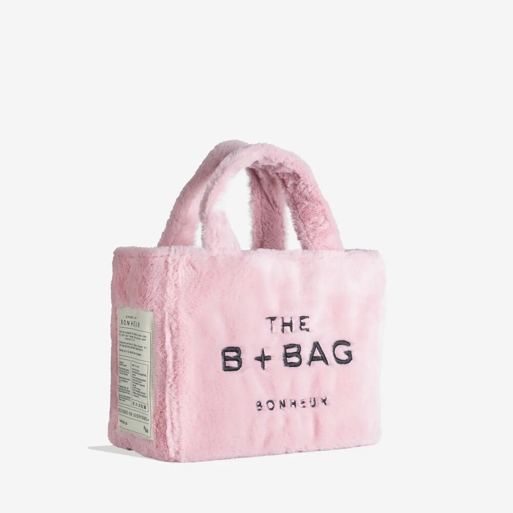 Bonheur Fluffy Sheep Beige Bag Pink