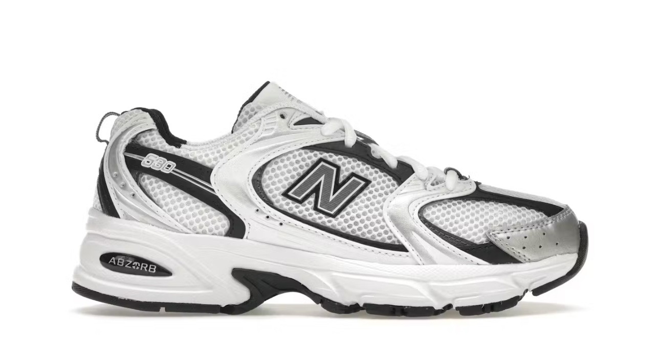 New Balance 530 White Silver Metallic Black
