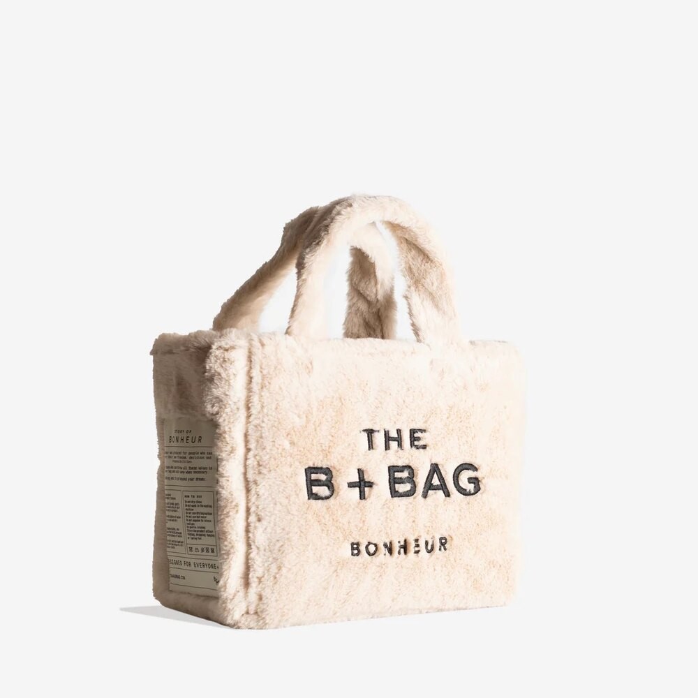 Bonheur Fluffy Sheep Beige Bag White