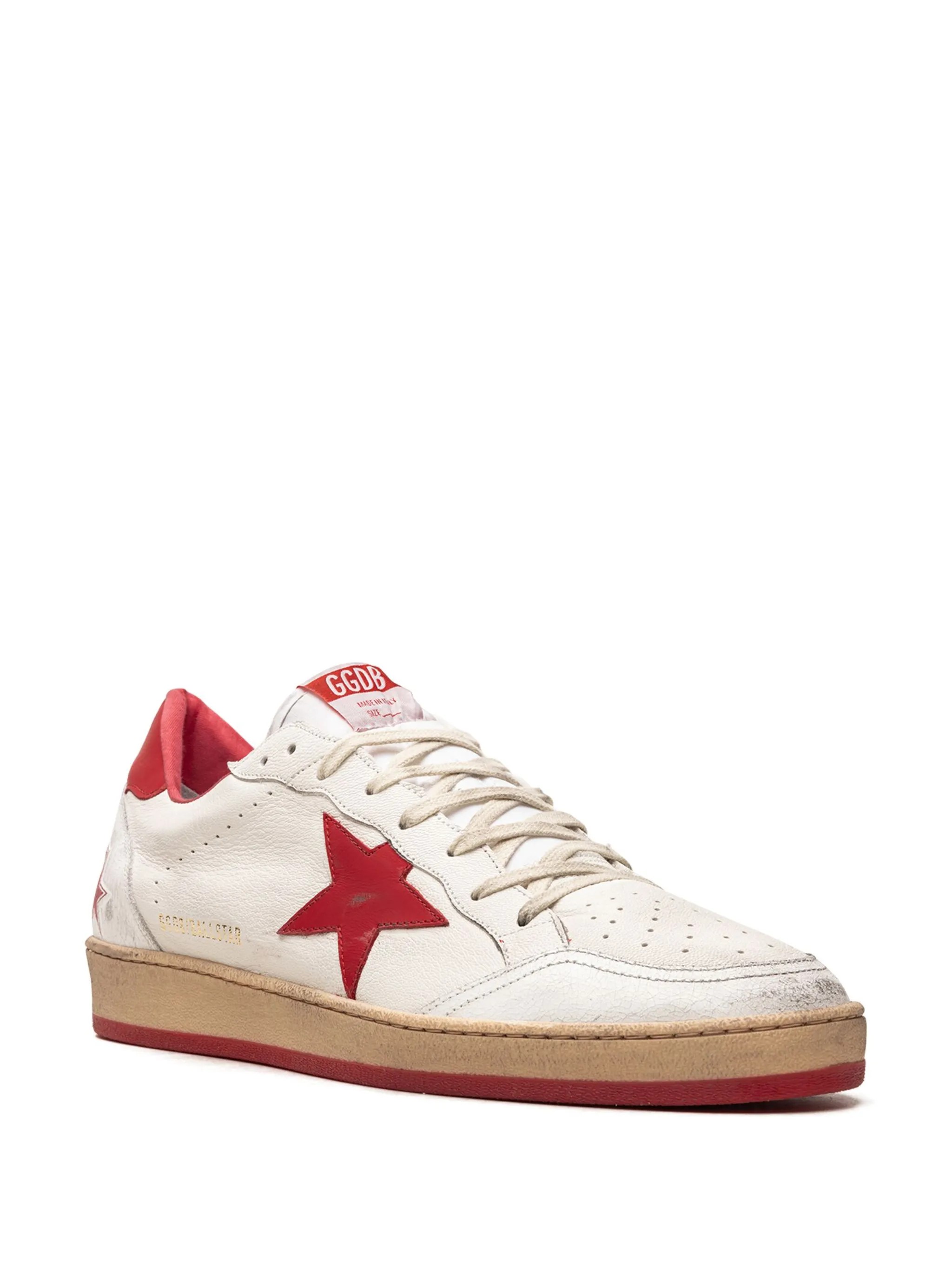 Golden Goose Ball-Star Low White Red