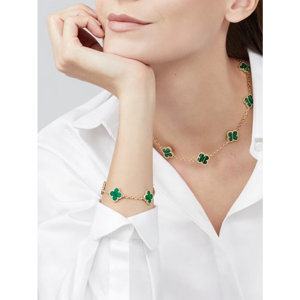 Van Cleef Bileklik Gold-Yeşil