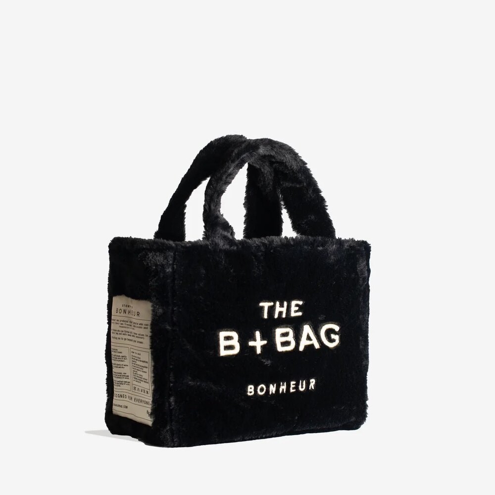 Bonheur Fluffy Sheep Beige Bag Black