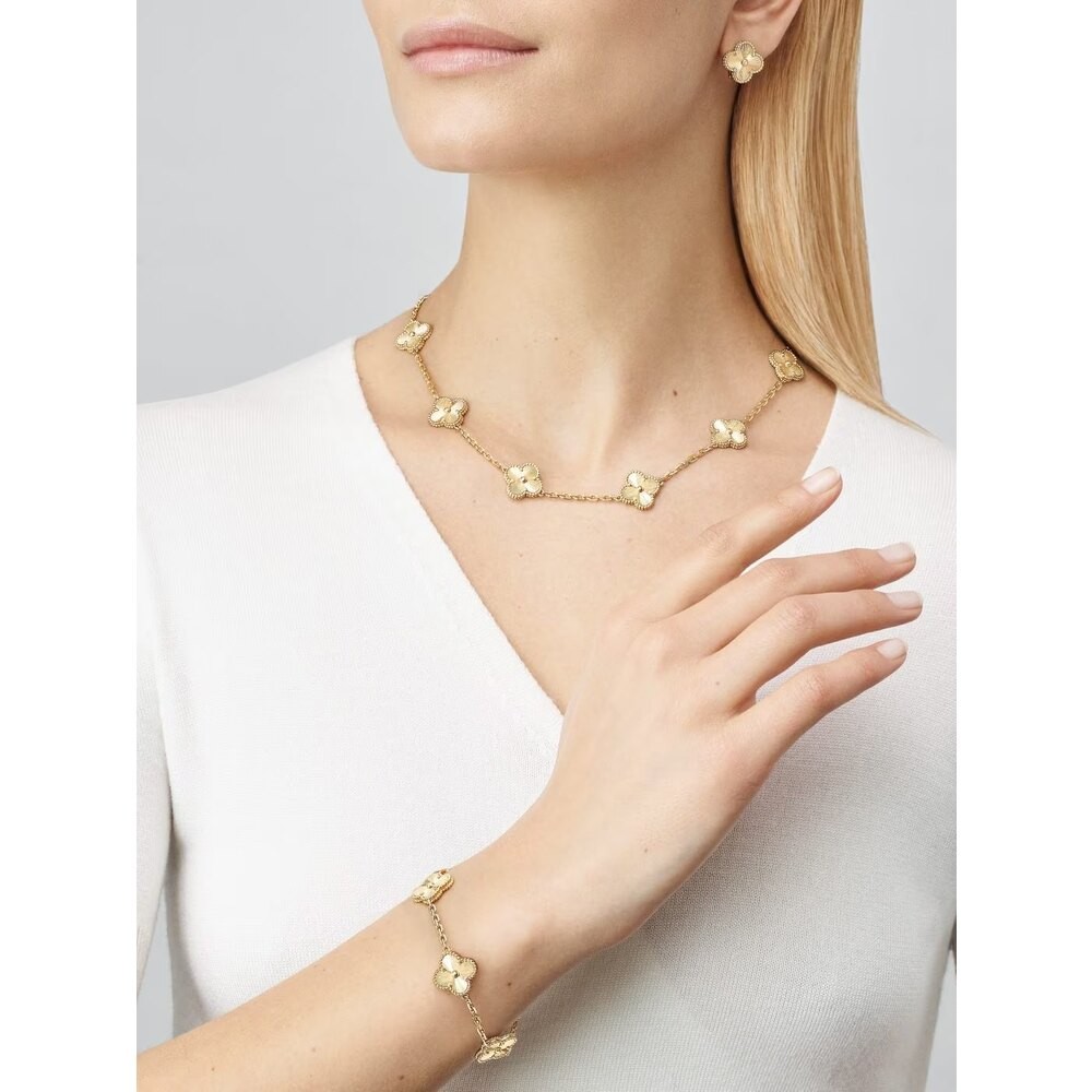 Van Cleef Bileklik Gold-Beyaz