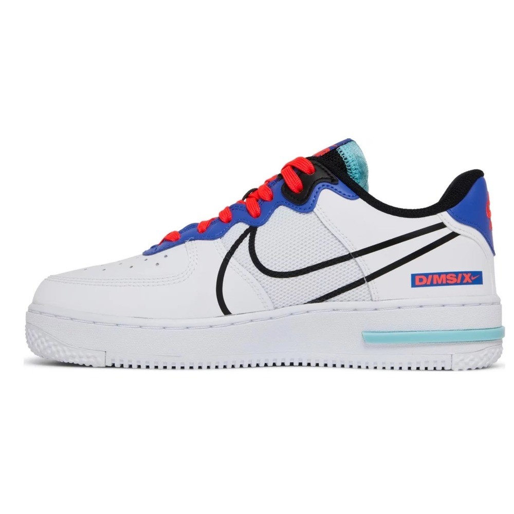 Nike Air Force 1 Low React White Astronomy Blue Laser Crimson